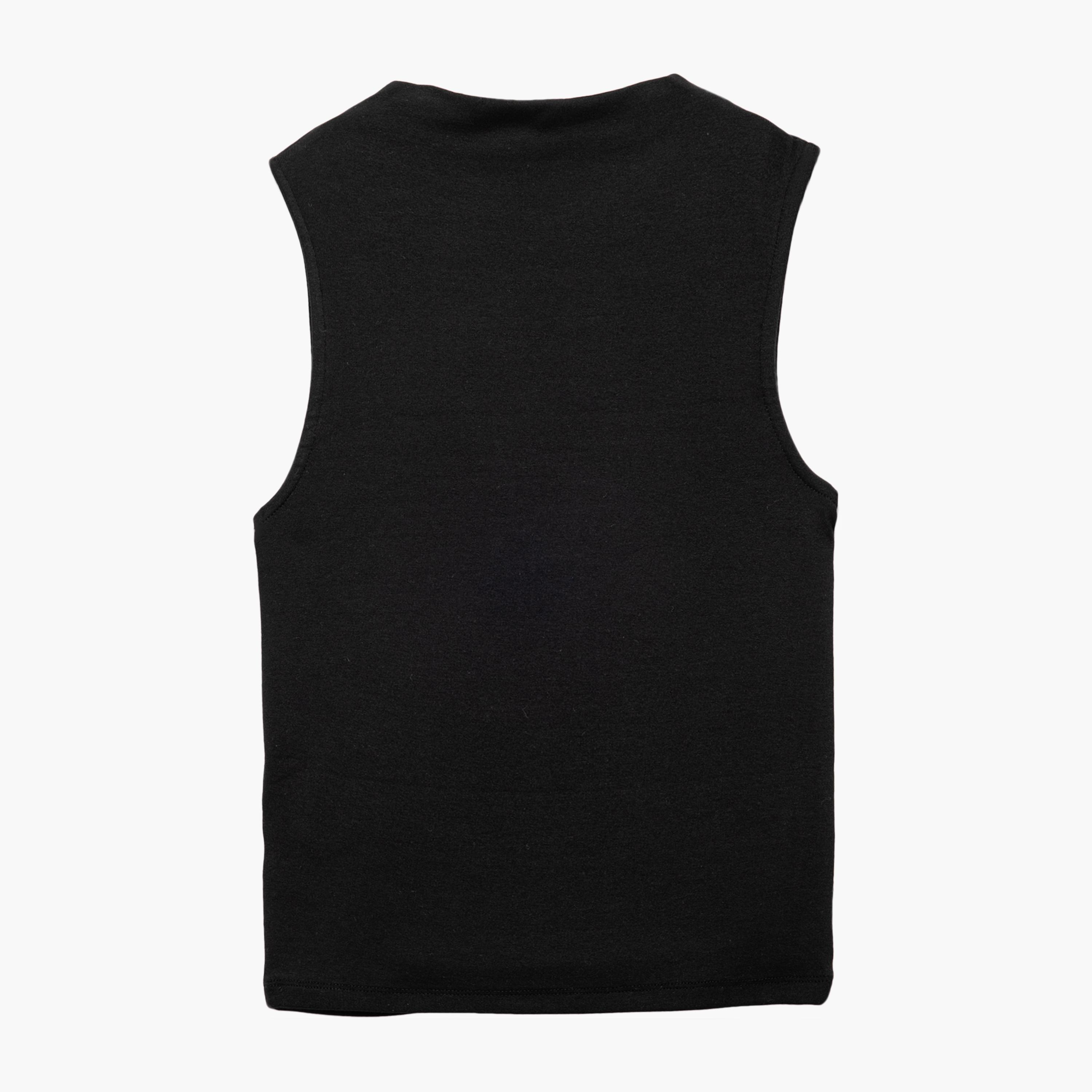 بلوزة نسائية بدون أكمام سوداء برقبة دائرية من كوتون-women-clothing-shirtsandblouses-blouses-image-4