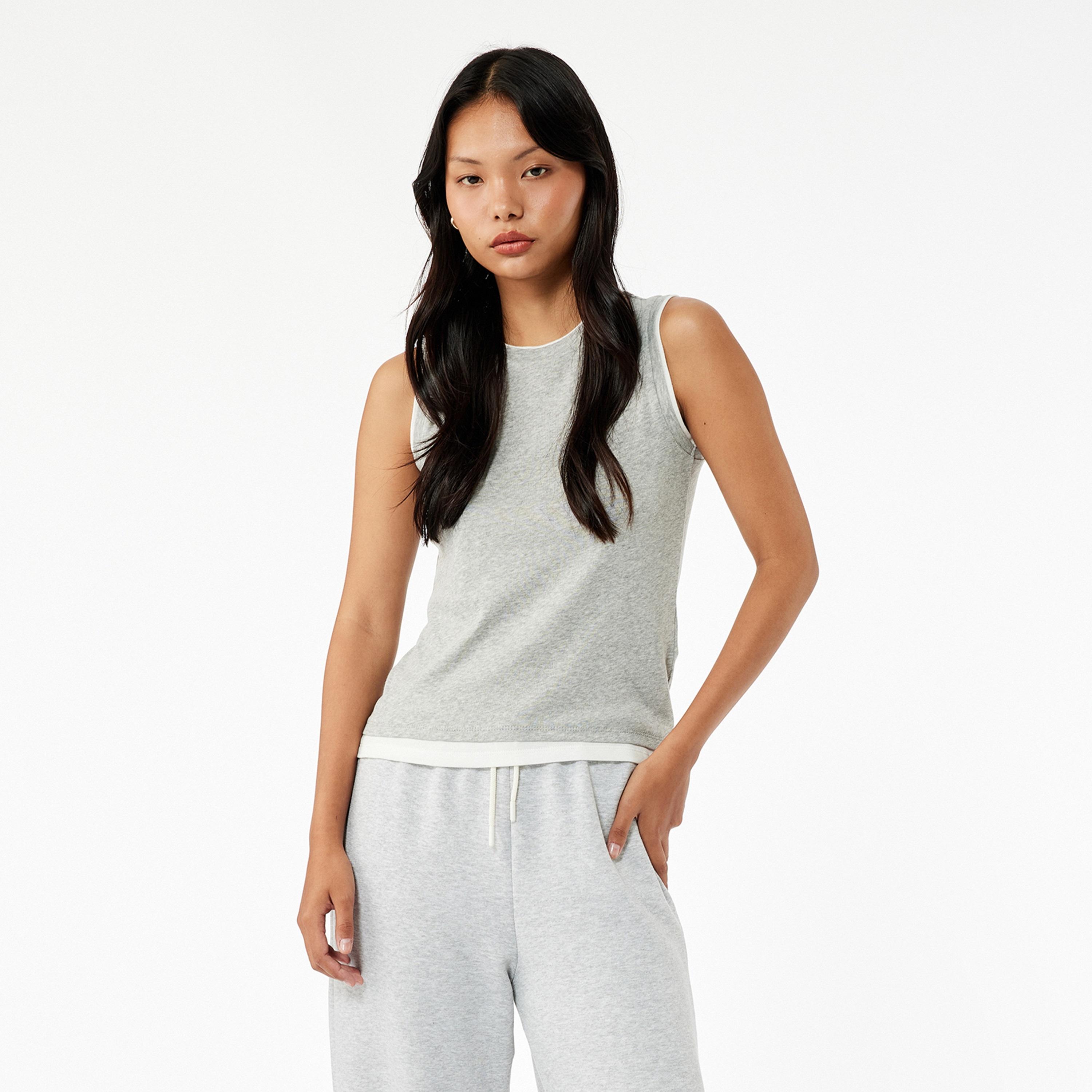 KOTON Grey Heathered Women's Top-women-clothing-shirtsandblouses-blouses-image-1