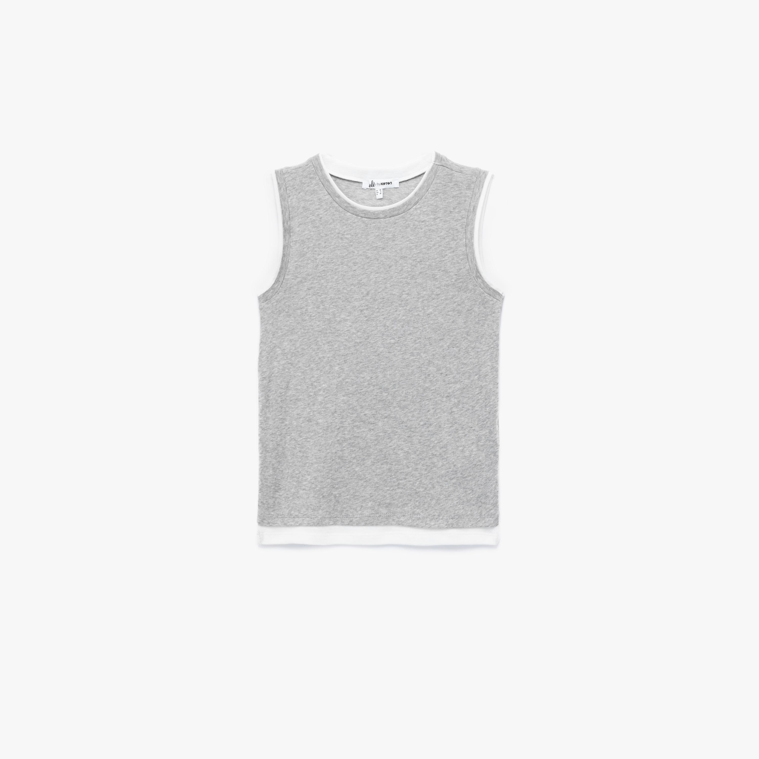 KOTON Grey Heathered Women's Top-women-clothing-shirtsandblouses-blouses-image-4