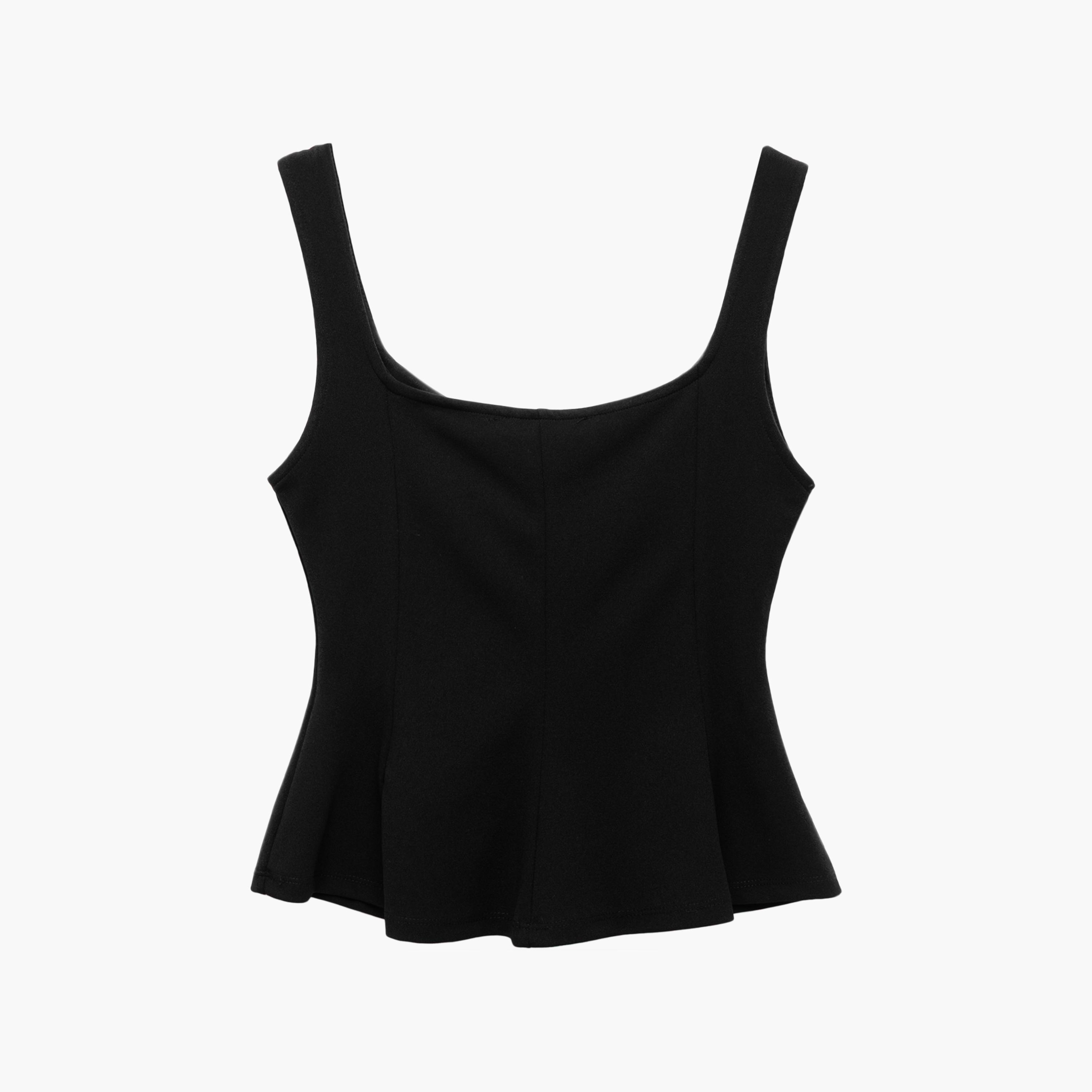 بلوزة نسائية سوداء بياقة على شكل قلب من كوتون-women-clothing-shirtsandblouses-blouses-image-4
