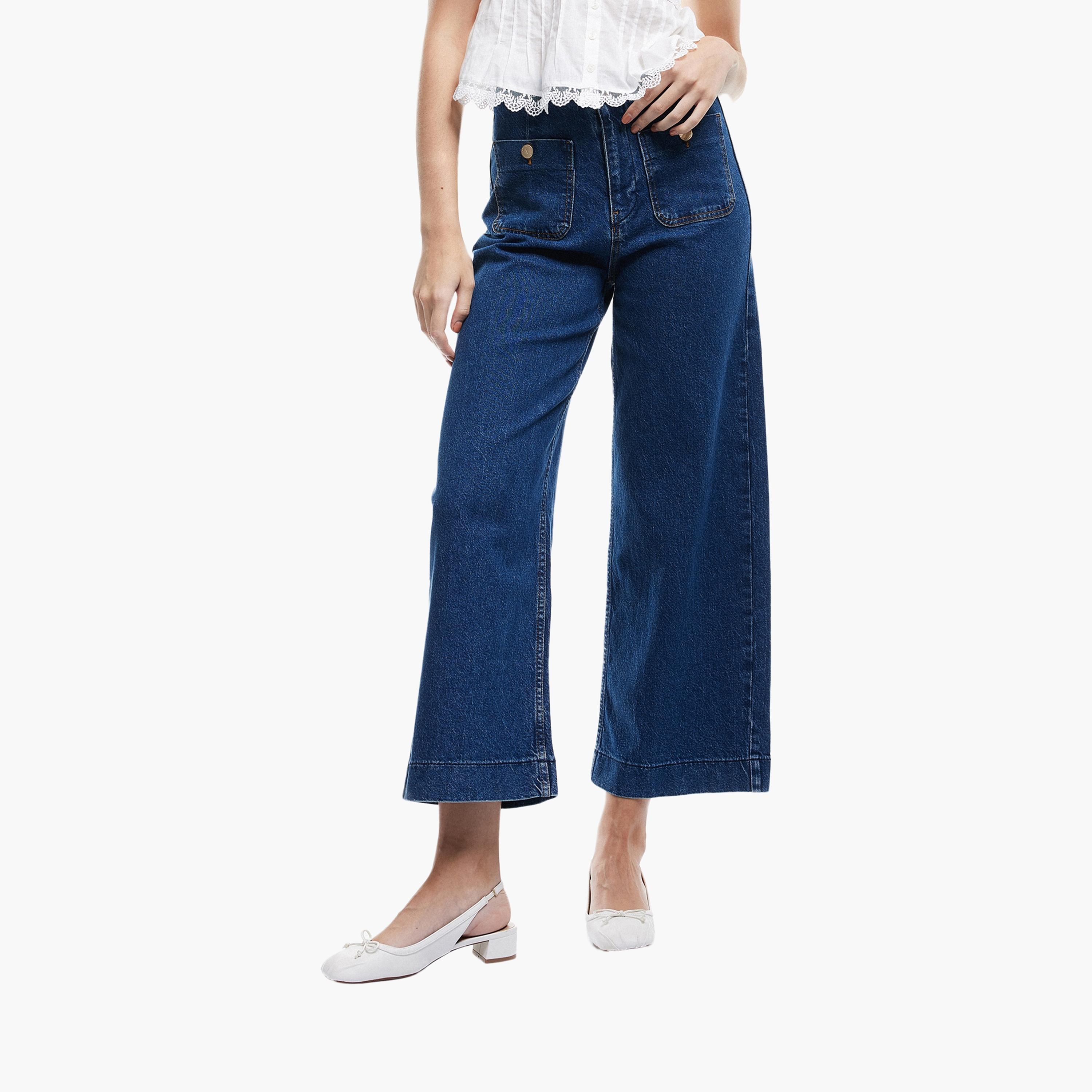 KOTON Relaxed Fit Plain High-Rise Women's Jeans-women-clothing-bottoms-jeans-image-1