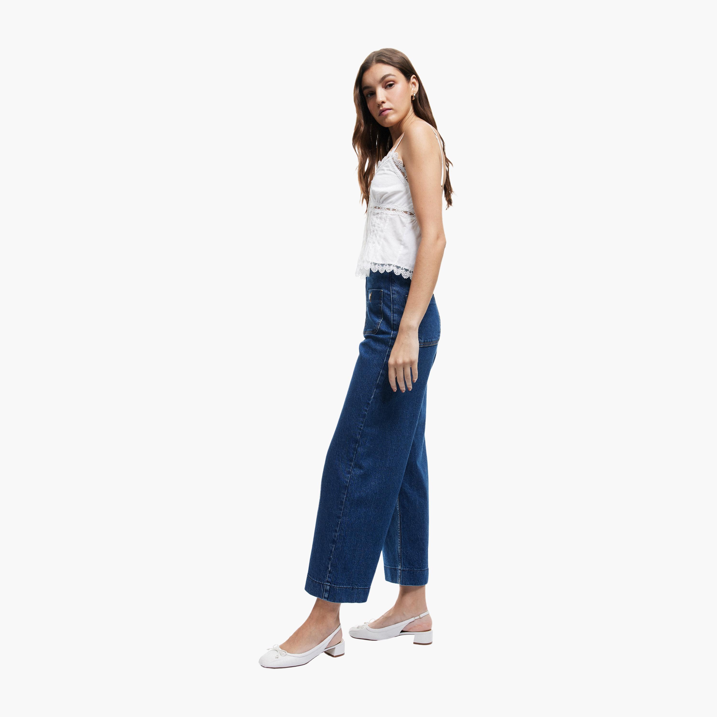 KOTON Relaxed Fit Plain High-Rise Women's Jeans-women-clothing-bottoms-jeans-image-2
