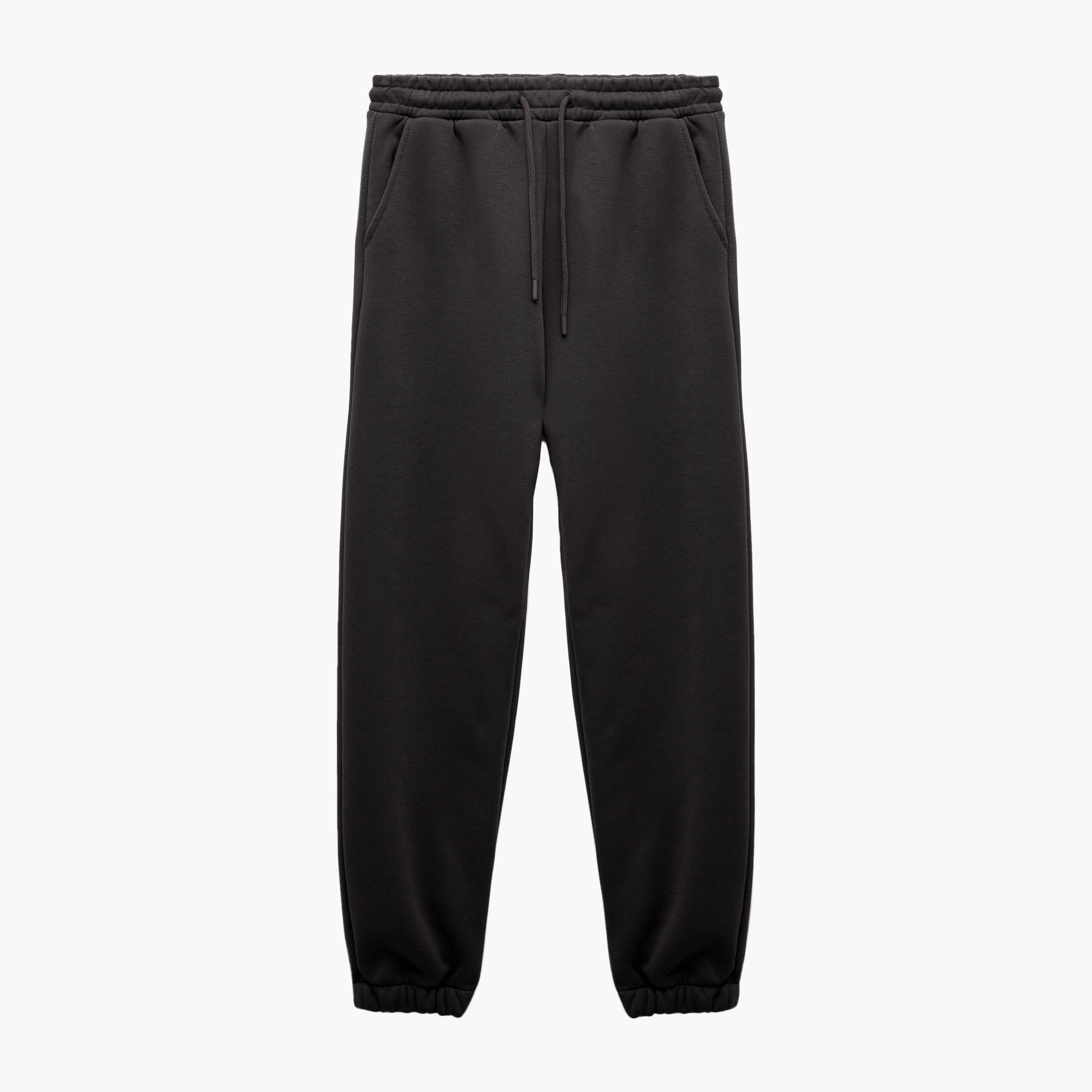 بنطلون رياضي نسائي رمادي اللون برباط خصر من كوتون-women-clothing-bottoms-joggers-image-3