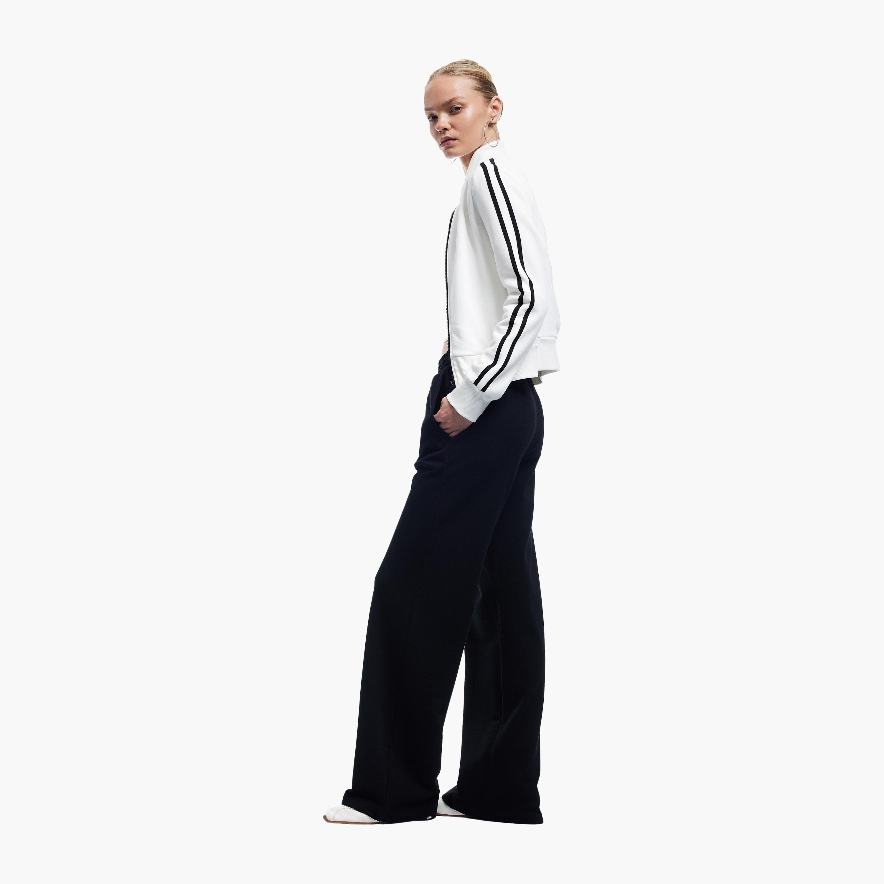 KOTON Black Elasticated Waist Women's Sweat Pants-women-clothing-bottoms-joggers-image-2