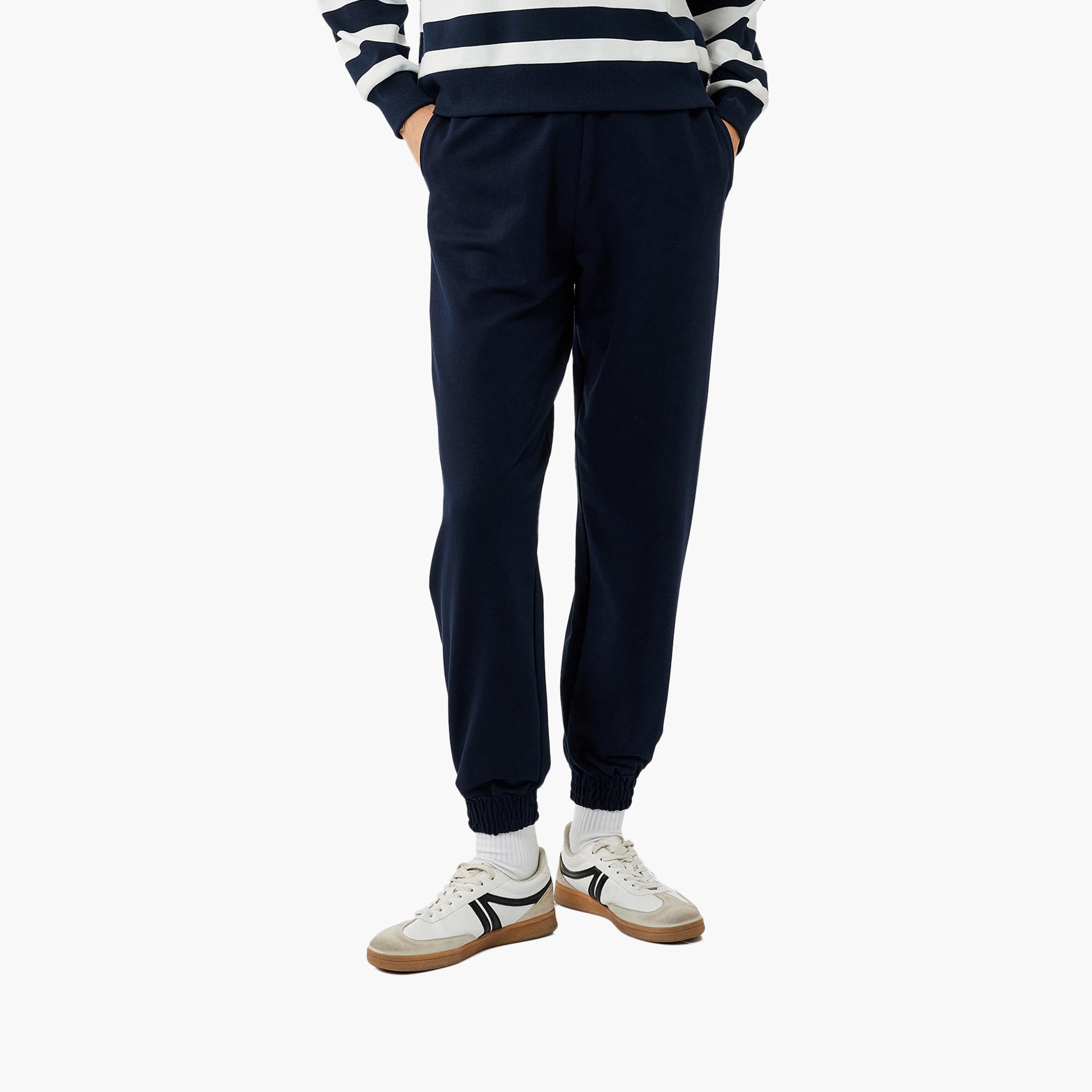 KOTON Blue Elasticated Waist Women's Sweat Pants-women-clothing-bottoms-joggers-image-1