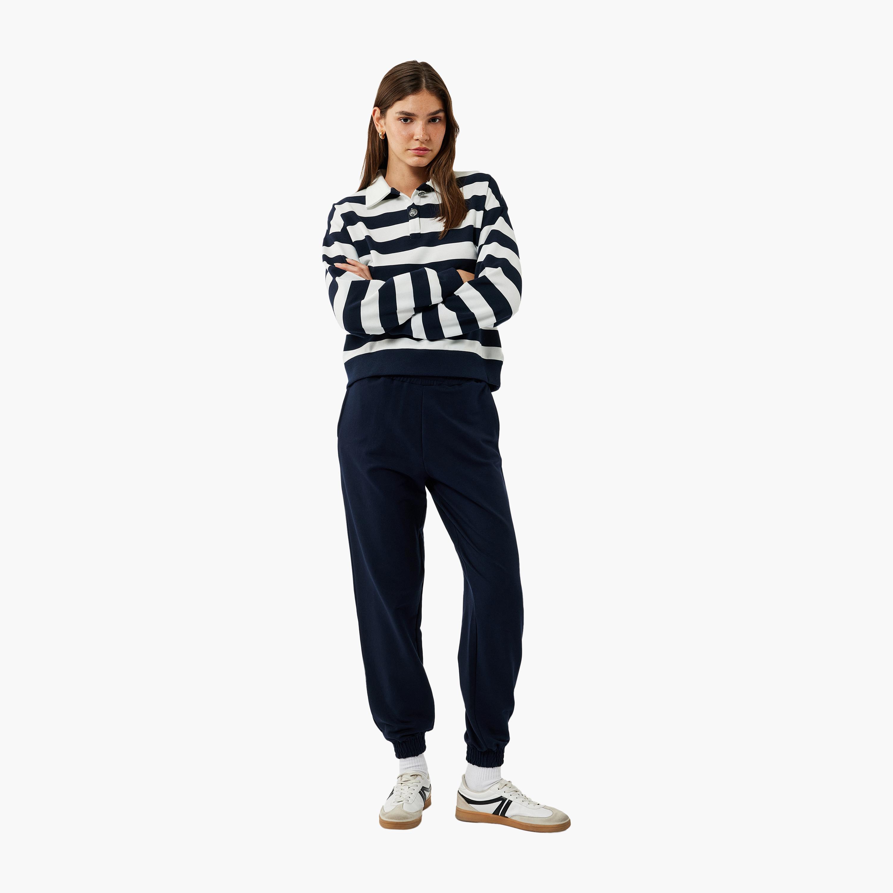 KOTON Blue Elasticated Waist Women's Sweat Pants-women-clothing-bottoms-joggers-image-2