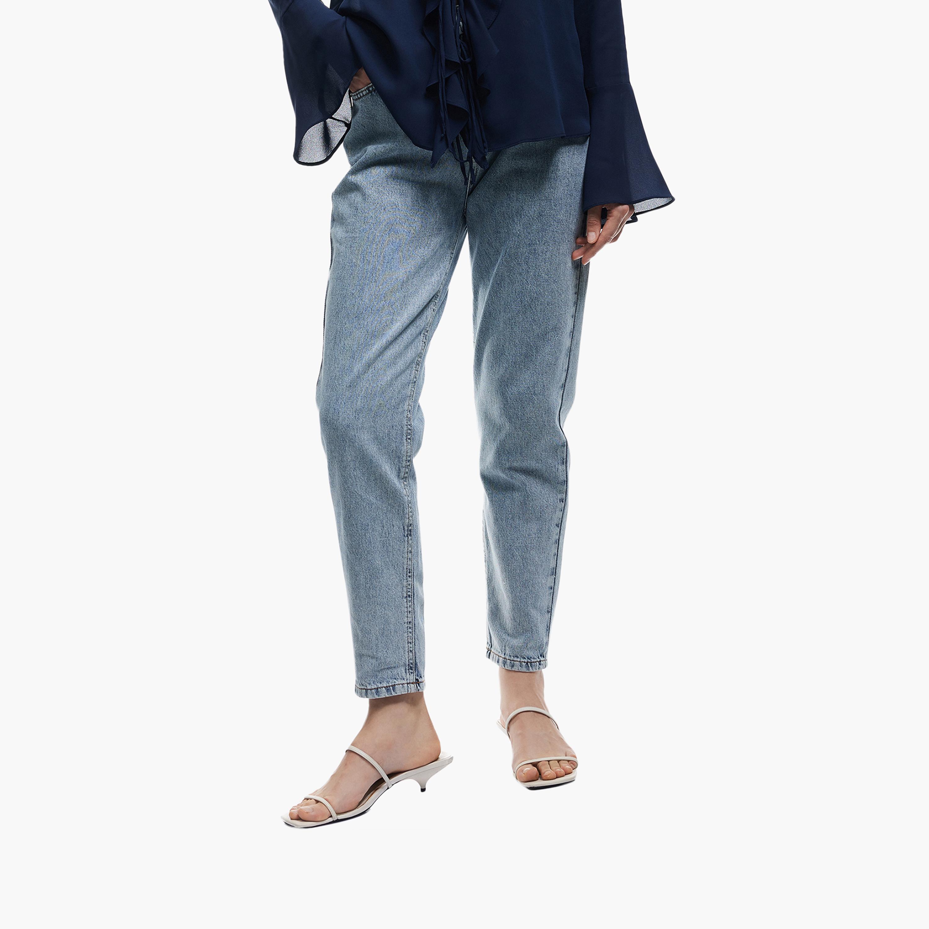 KOTON Regular Fit Plain High-Rise Women's Jeans-women-clothing-bottoms-jeans-image-1