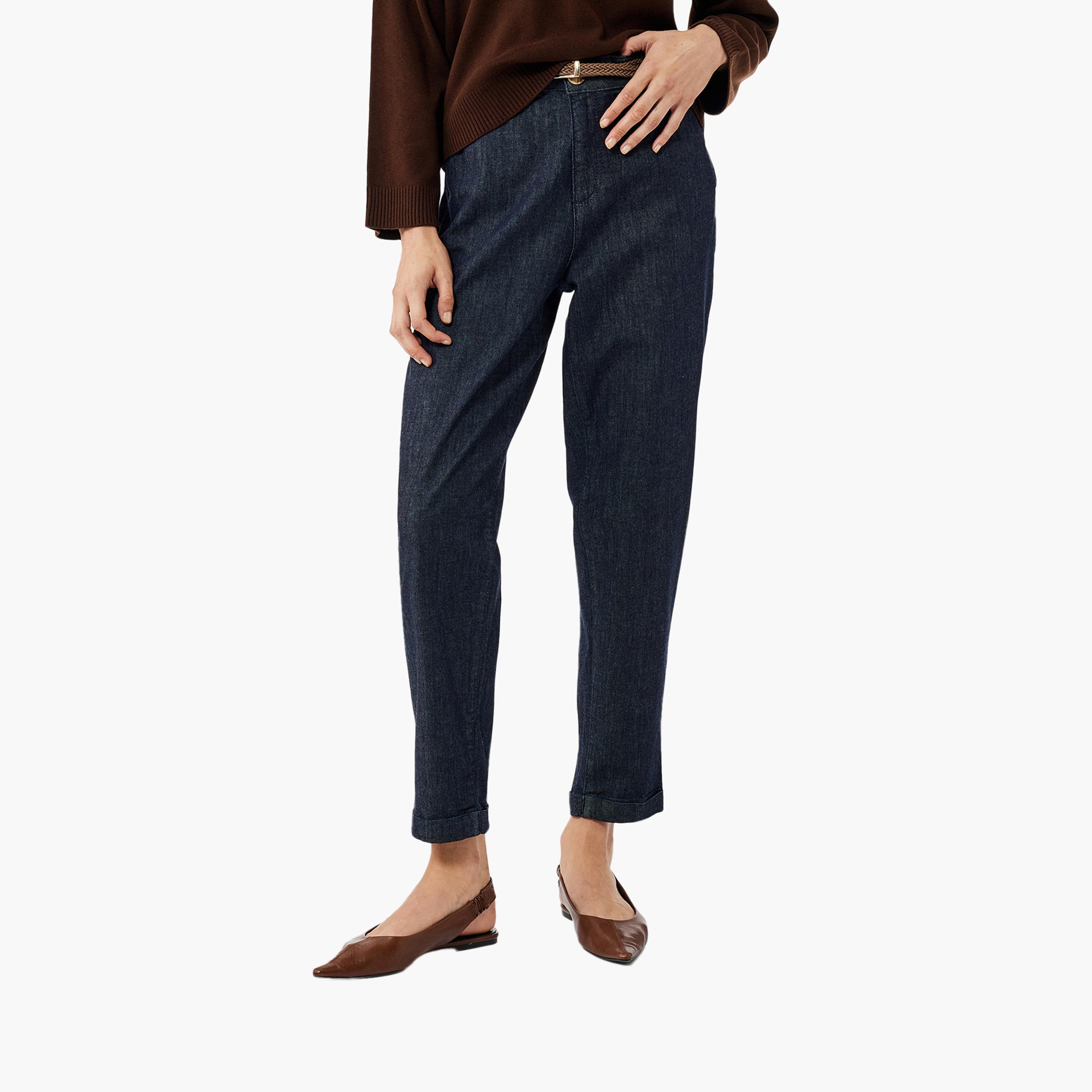 KOTON Blue Women's Denim Trousers-women-clothing-bottoms-trousers-image-1