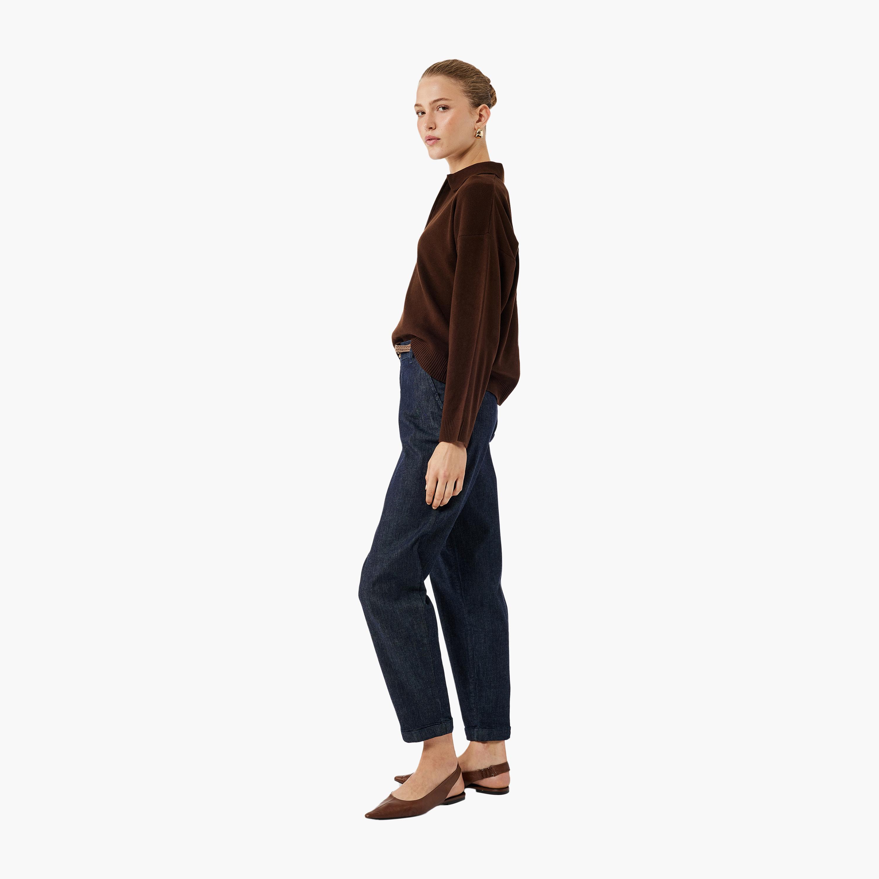 KOTON Blue Women's Denim Trousers-women-clothing-bottoms-trousers-image-2