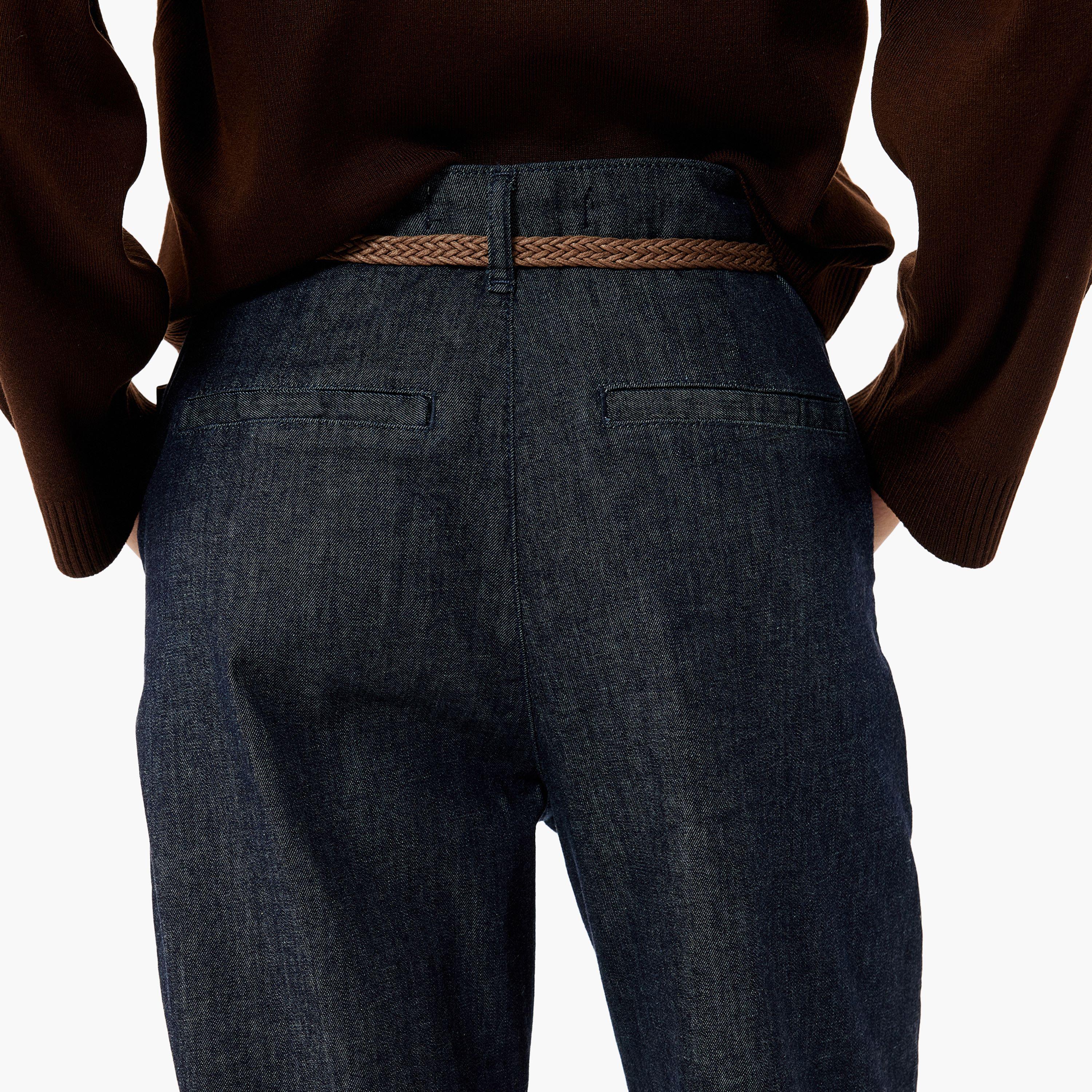 KOTON Blue Women's Denim Trousers-women-clothing-bottoms-trousers-image-4