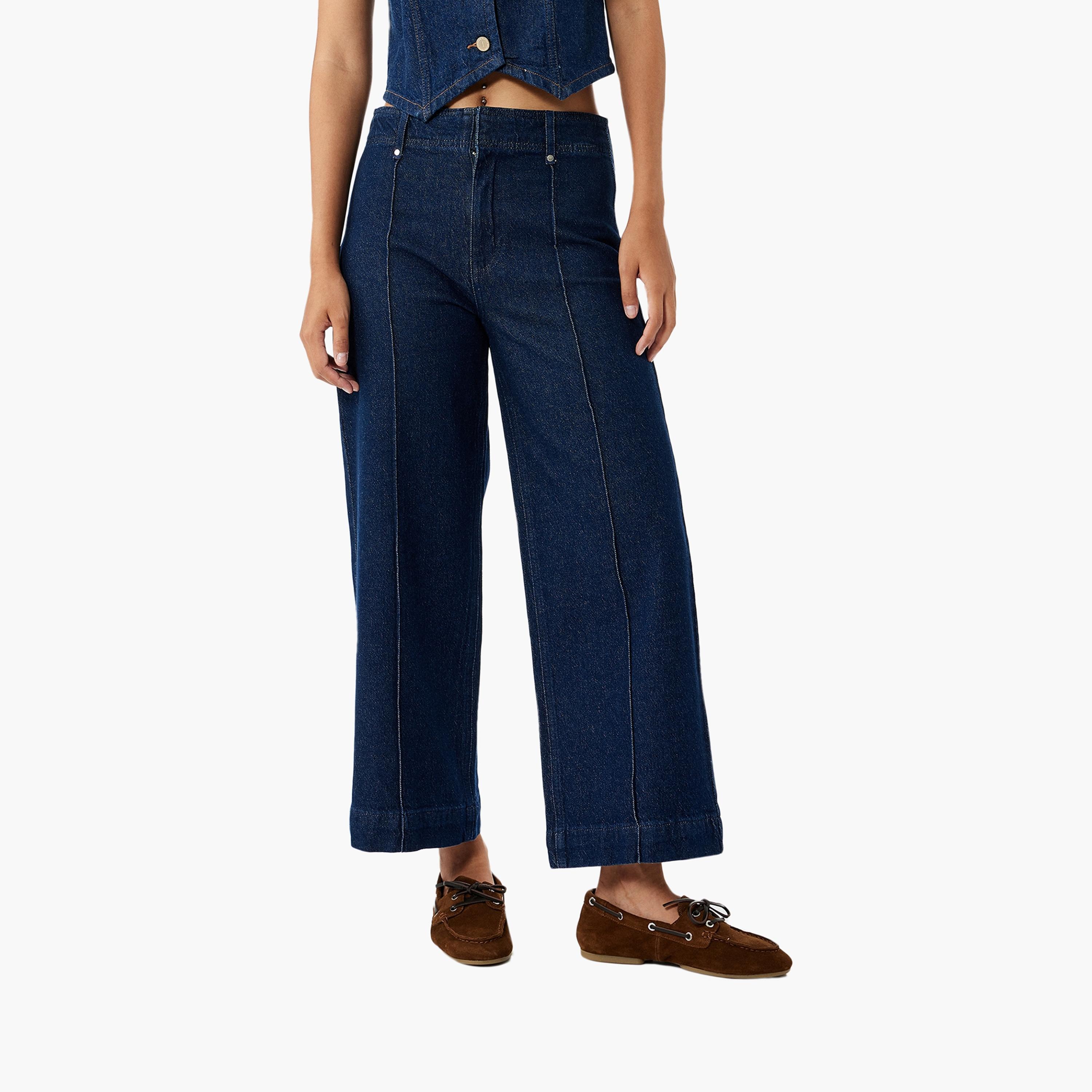 KOTON Regular Fit Plain High-Rise Women's Jeans-women-clothing-bottoms-jeans-image-1