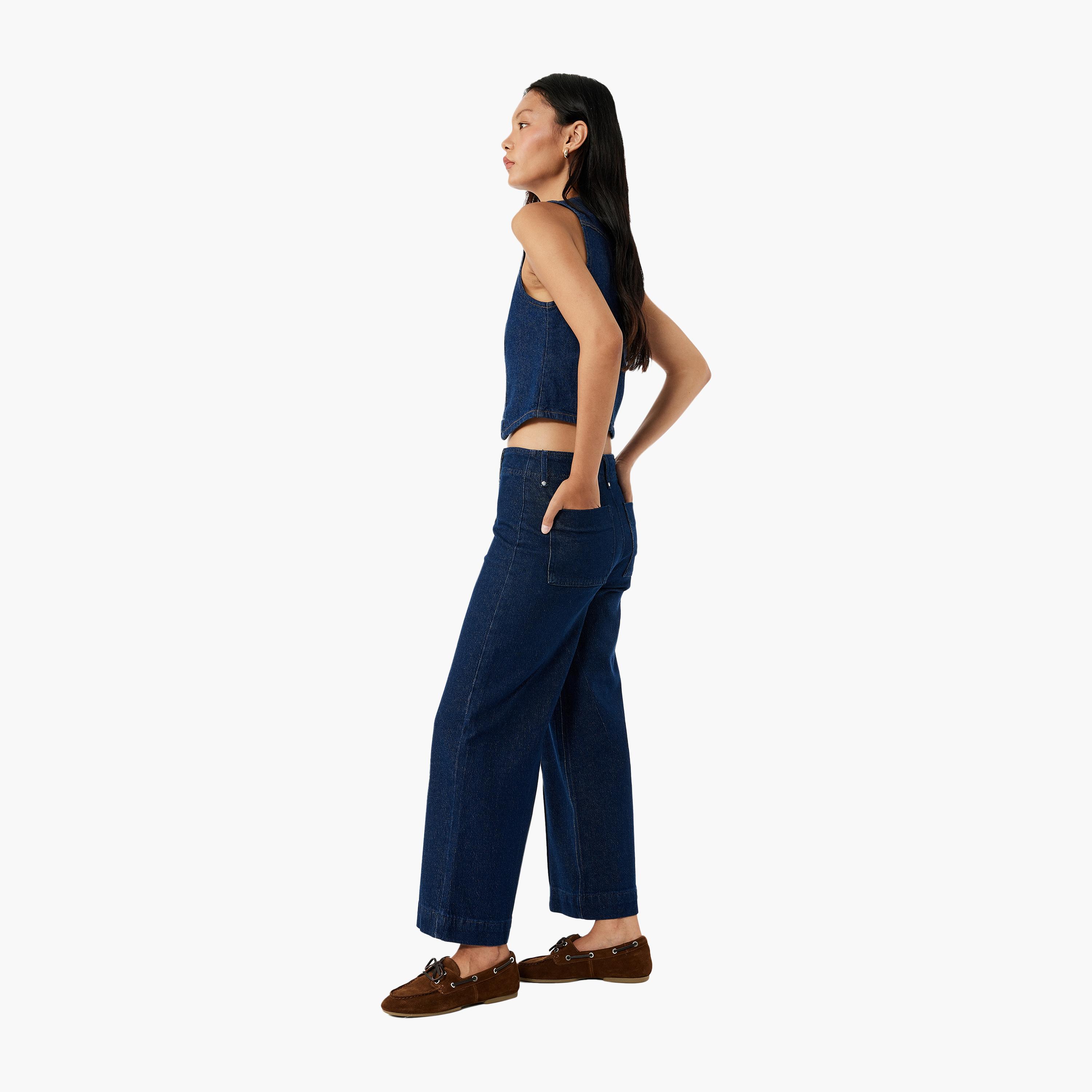 KOTON Regular Fit Plain High-Rise Women's Jeans-women-clothing-bottoms-jeans-image-2
