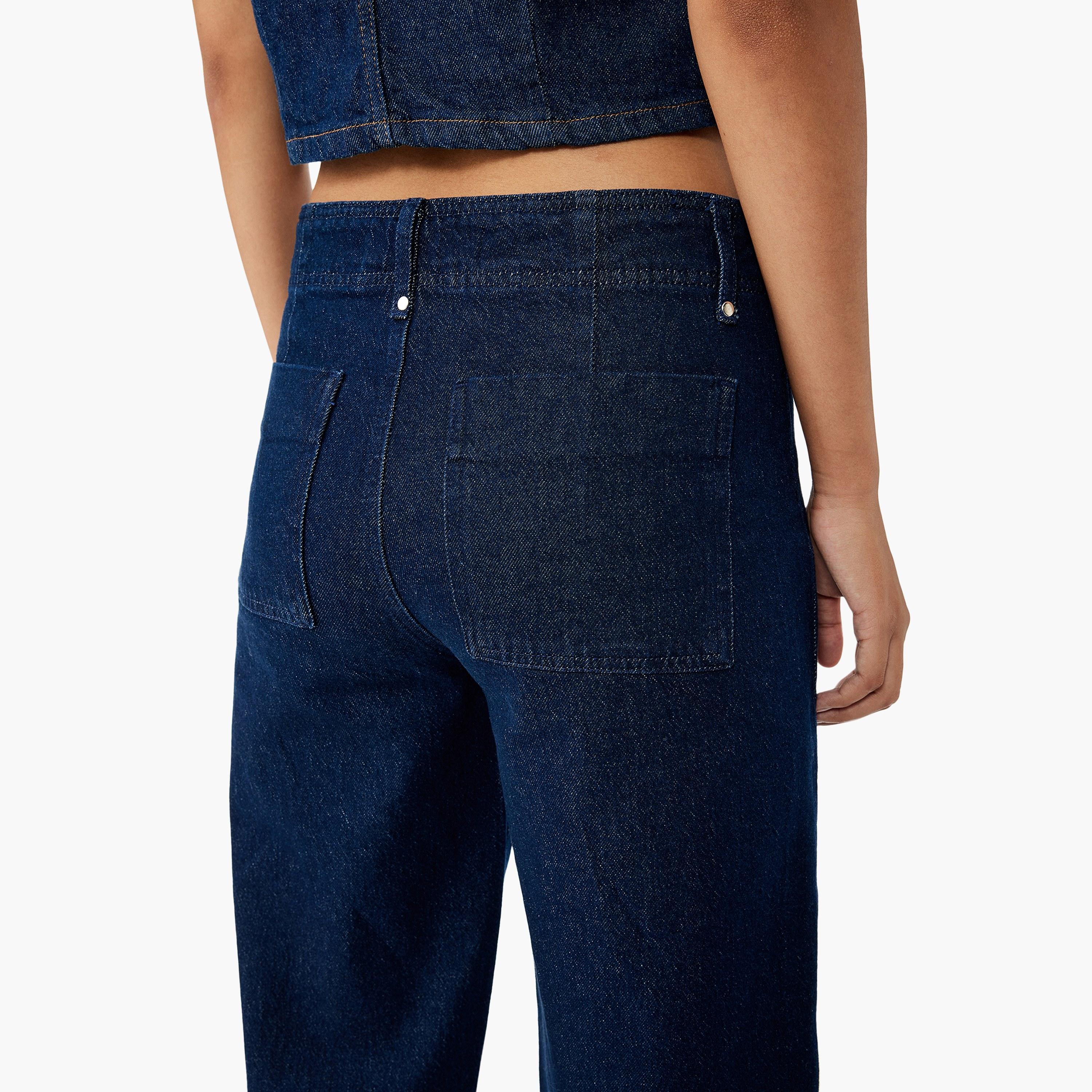 KOTON Regular Fit Plain High-Rise Women's Jeans-women-clothing-bottoms-jeans-image-4