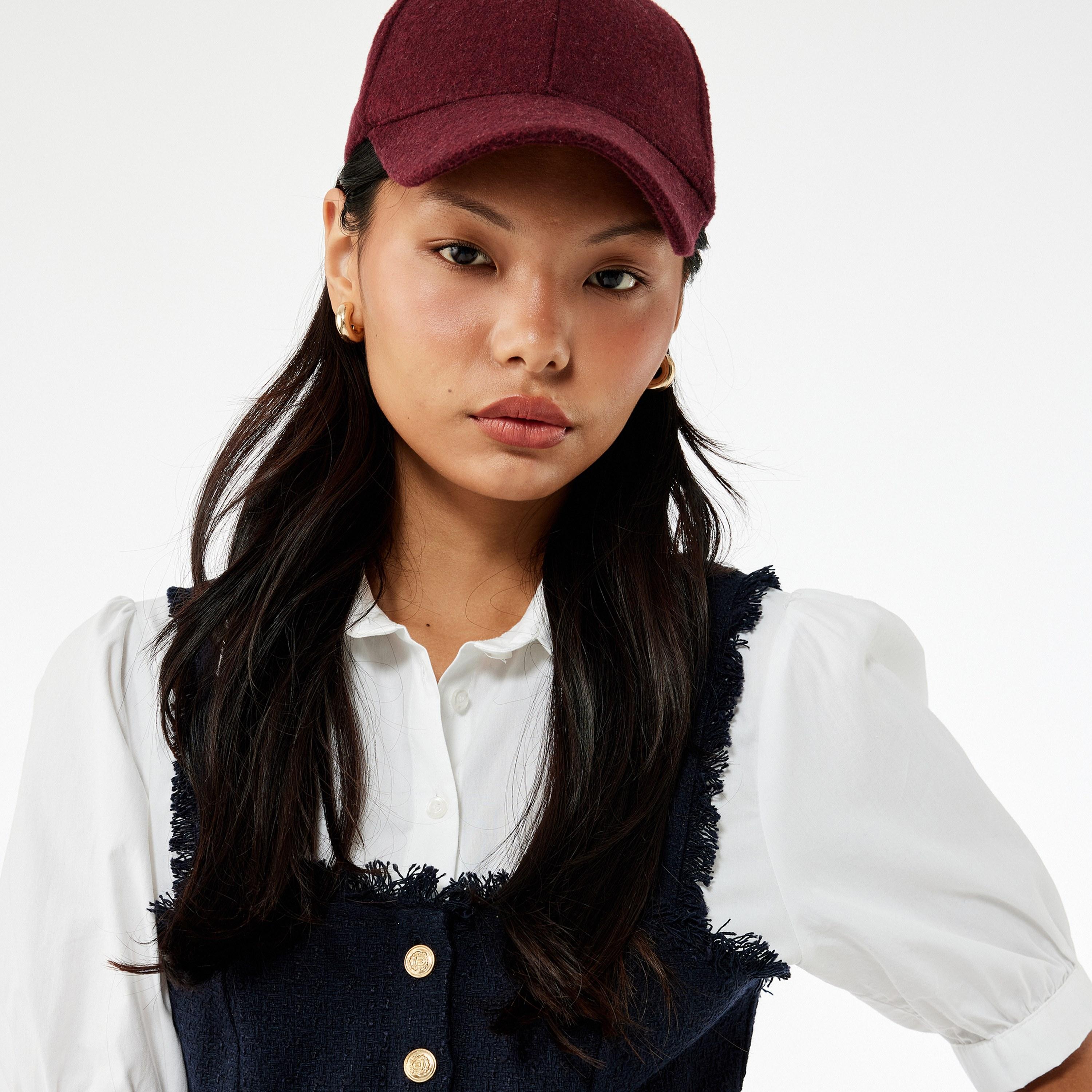 KOTON Deep Blue Ruffled Collared Puff Sleeves Shirt Style Women's Top-women-clothing-shirtsandblouses-blouses-image-3