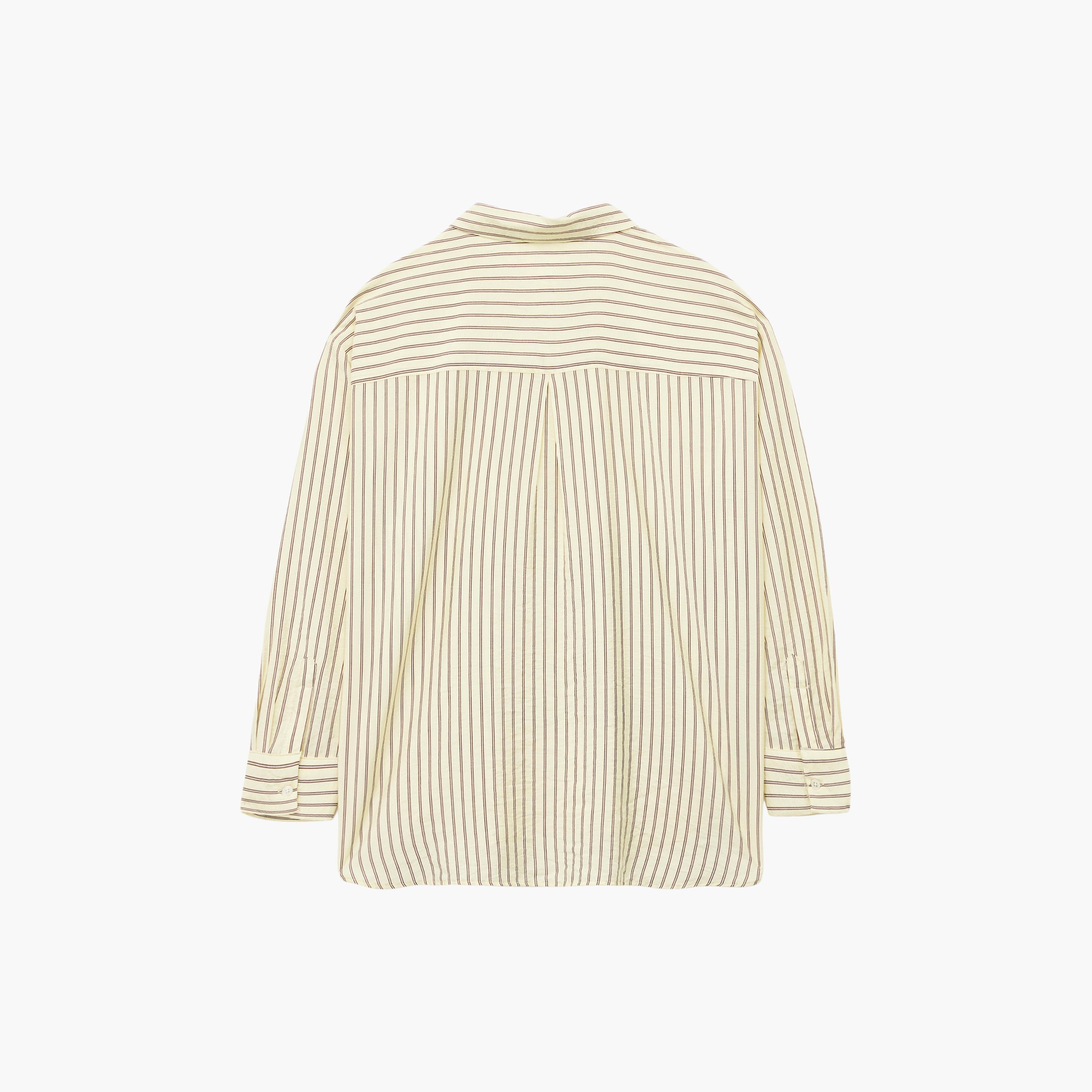 KOTON Yellow Striped Collared Women's Shirt-women-clothing-shirtsandblouses-shirts-image-5