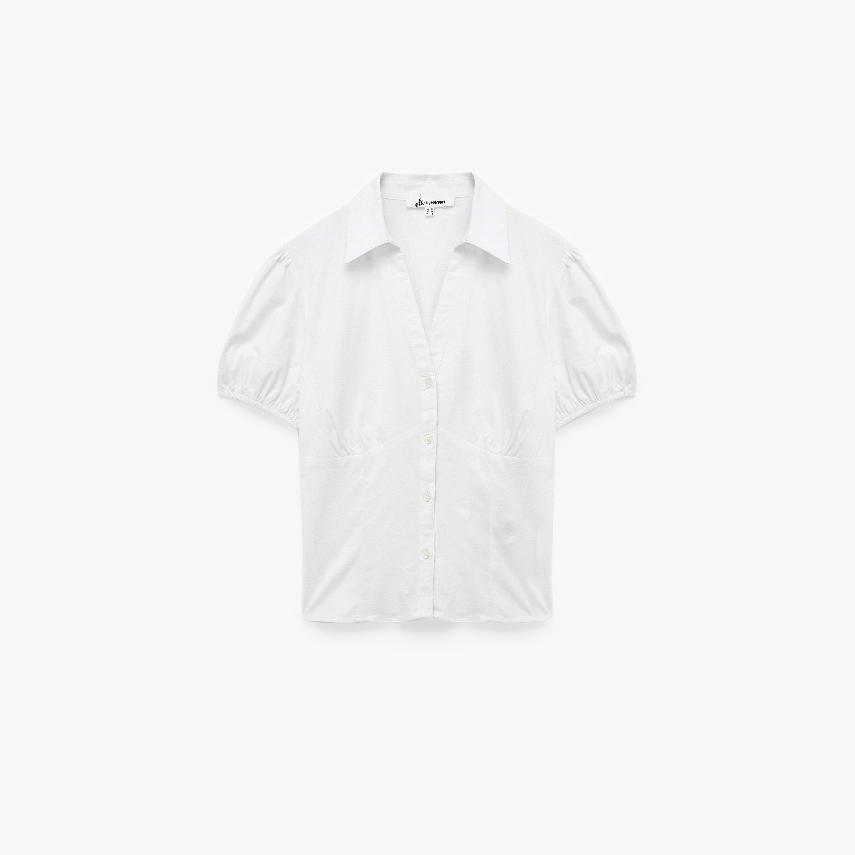 KOTON White Cotton Collared Women's Top-women-clothing-shirtsandblouses-blouses-image-5