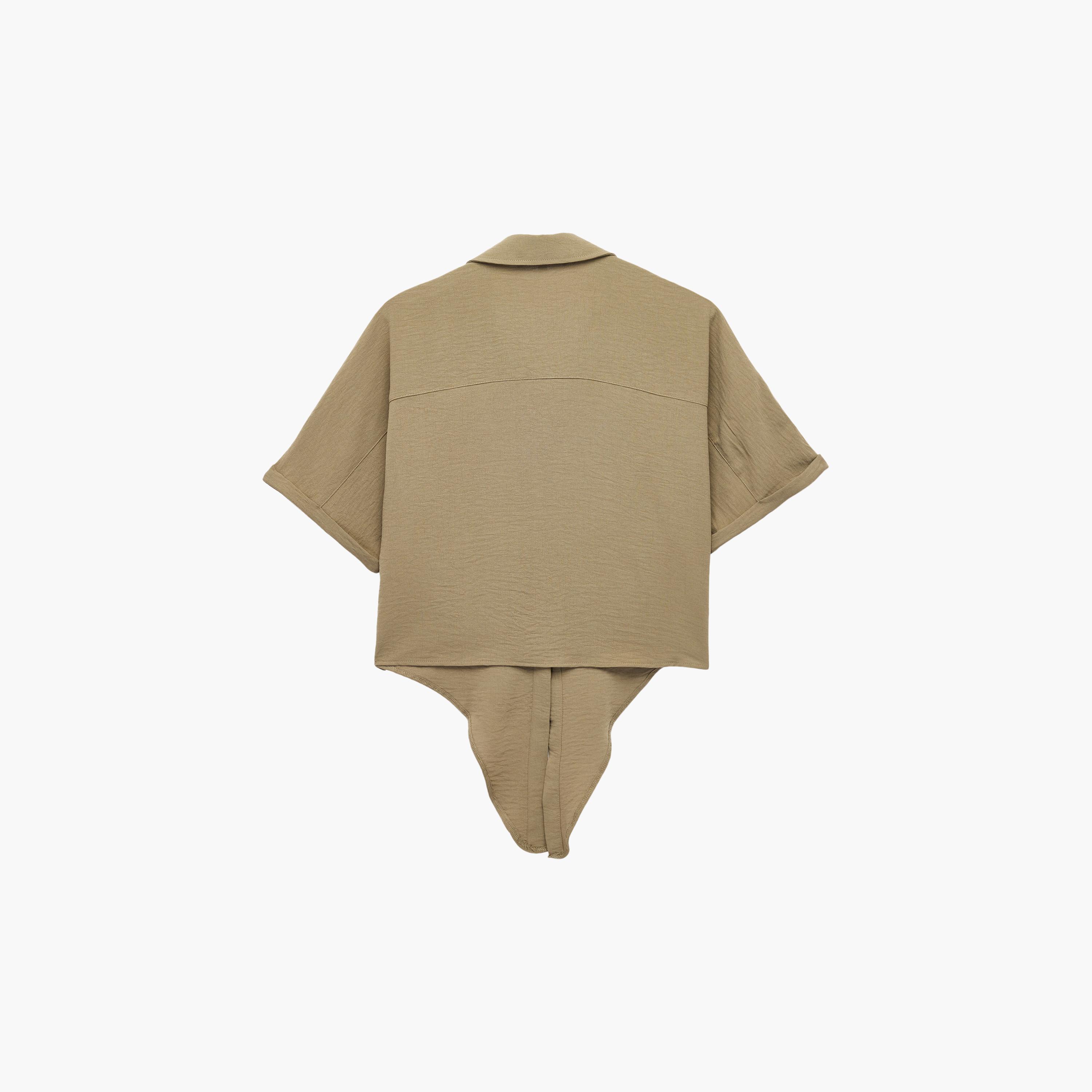 KOTON Green Textured Collared Women's Shirt-women-clothing-shirtsandblouses-shirts-image-4