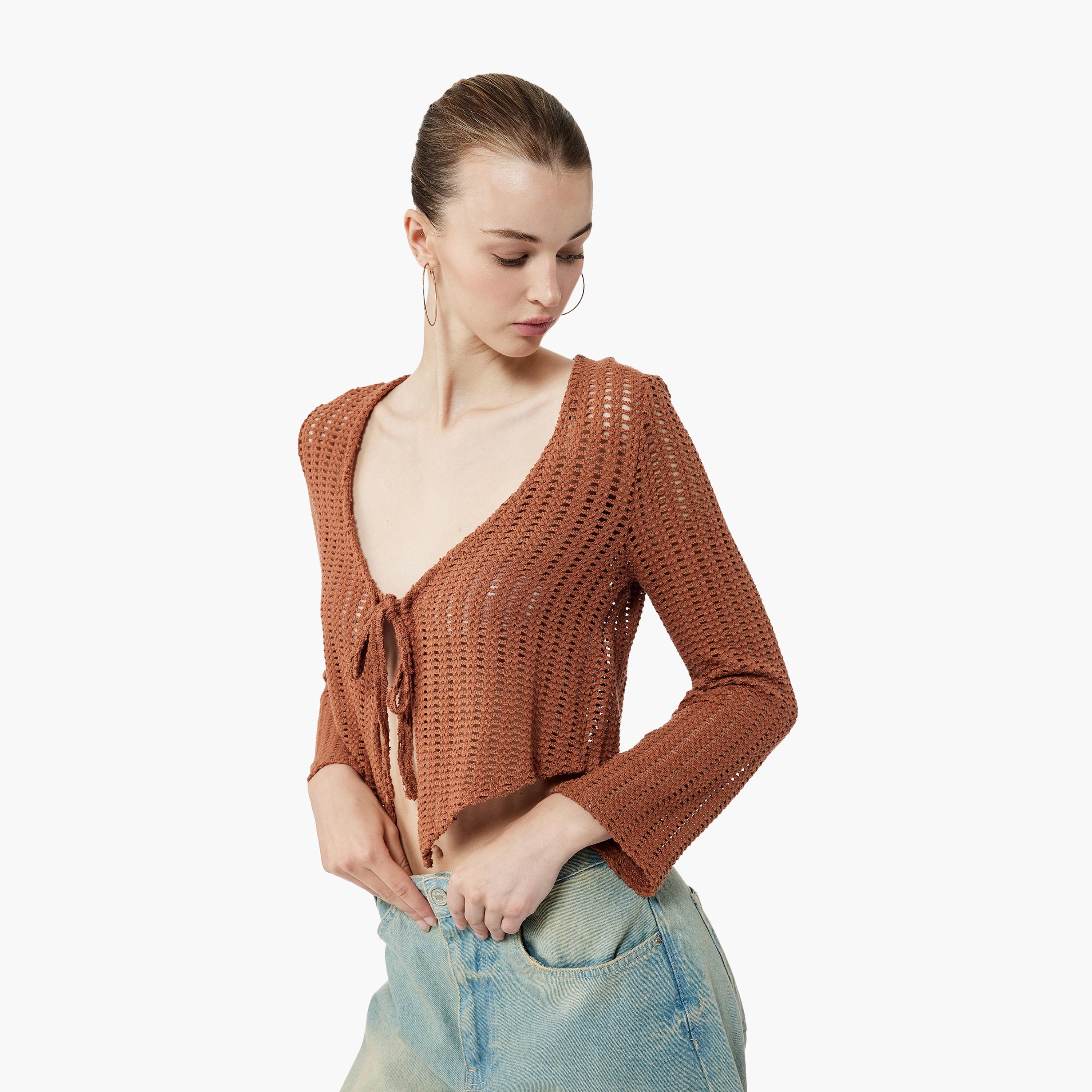 KOTON Brown Knitted Women's Cardigan-women-winterwear-cardigansandjumpers-cardigans-image-3
