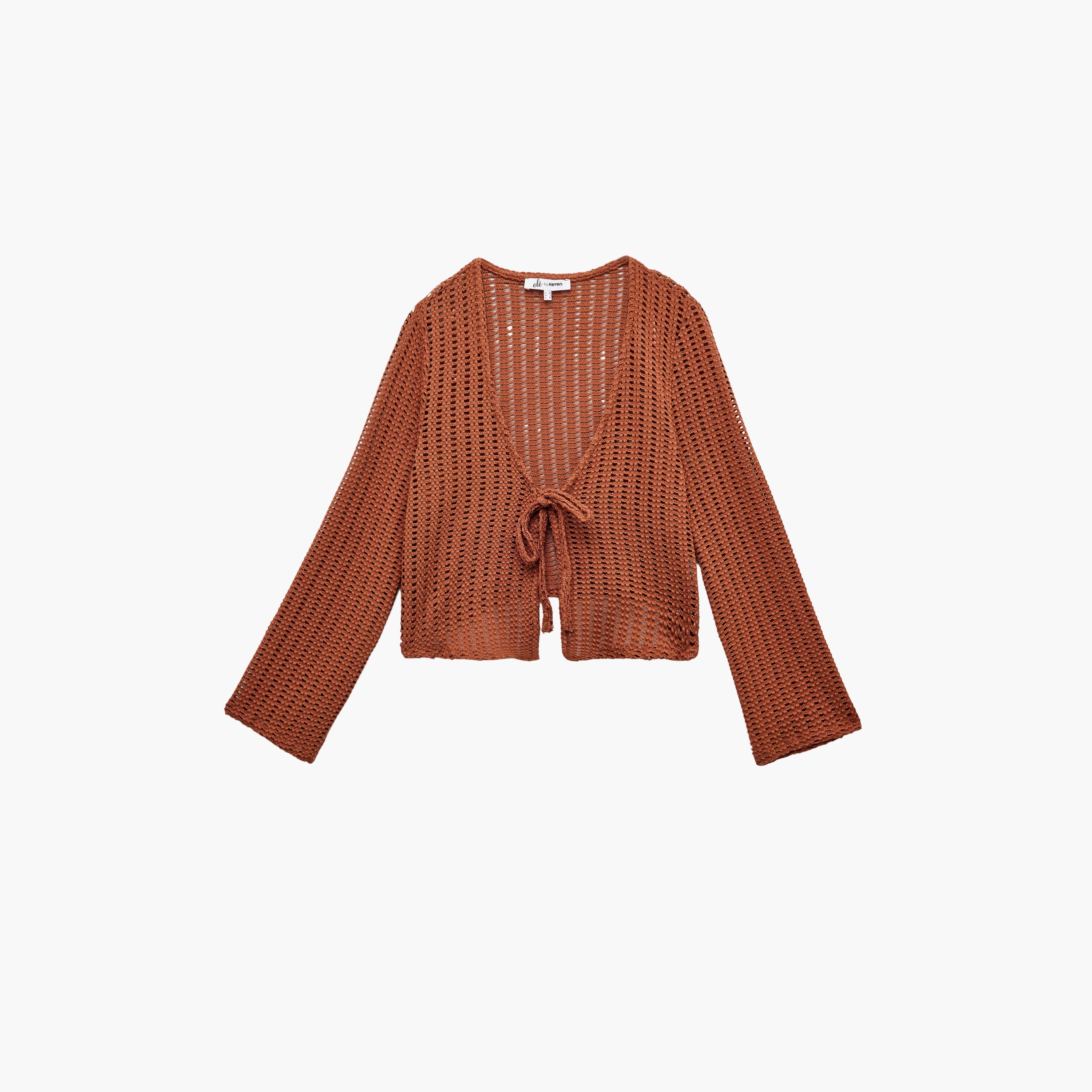 KOTON Brown Knitted Women's Cardigan-women-winterwear-cardigansandjumpers-cardigans-image-4