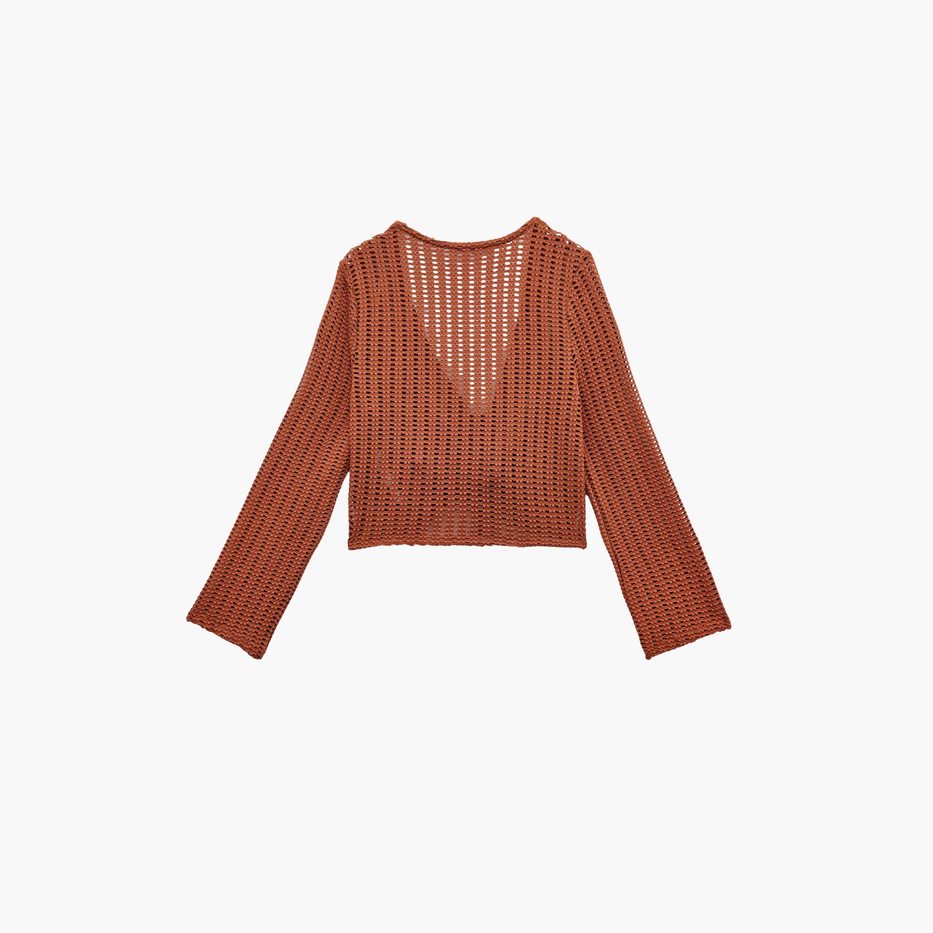 KOTON Brown Knitted Women's Cardigan-women-winterwear-cardigansandjumpers-cardigans-image-5