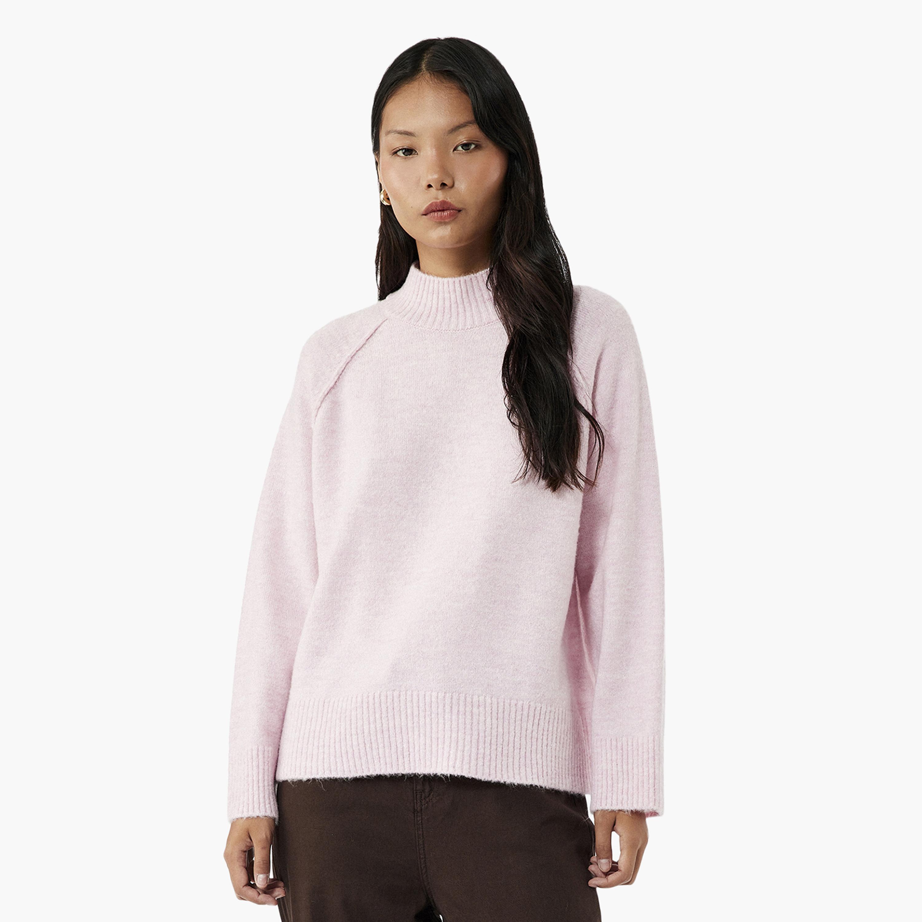 KOTON Pink Mock Neck Women's Sweater-women-winterwear-cardigansandjumpers-jumpers-image-1