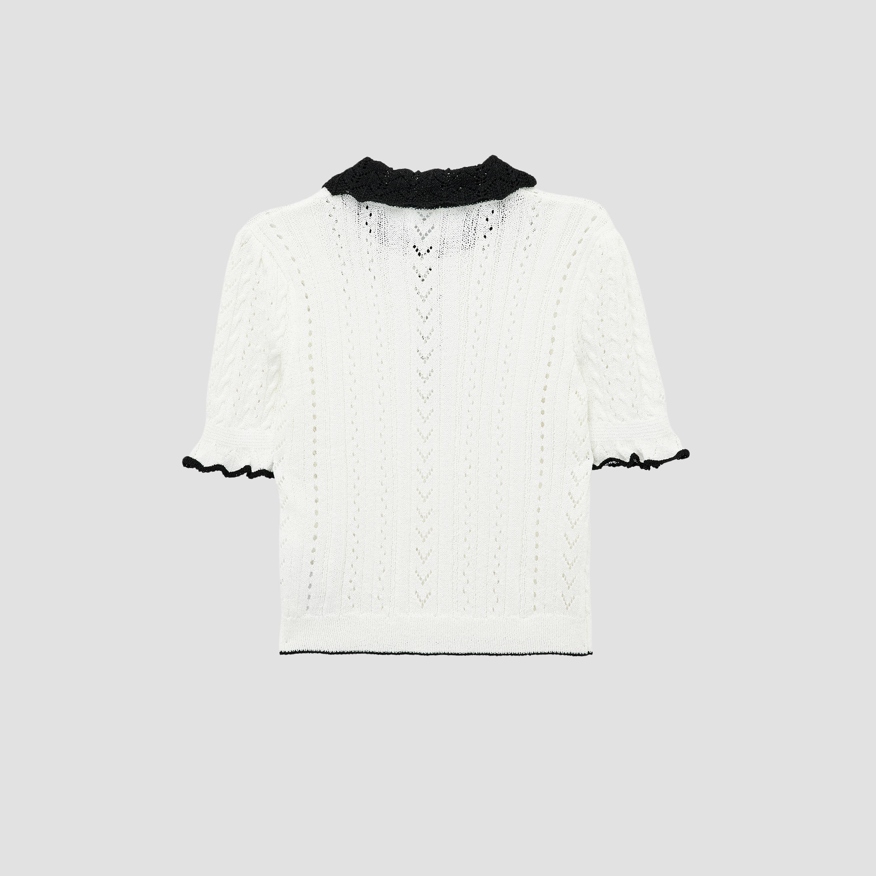 KOTON White Cable Knitted Collared Women's Sweater-women-clothing-cardigansandjumpers-jumpers-image-5