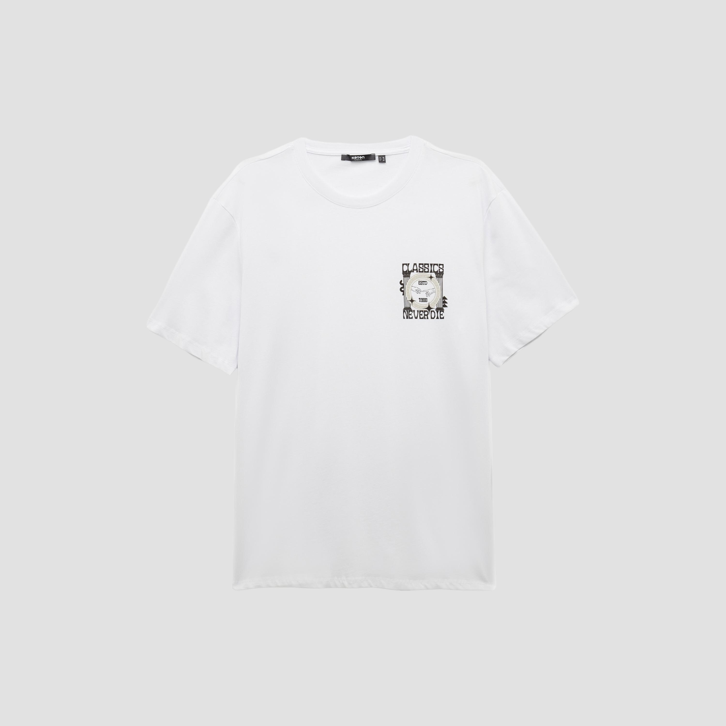 KOTON Graphic Print Crew Neck Short Sleeves Men's T-Shirt-men-clothing-tshirtsandpolos-tshirts-image-3