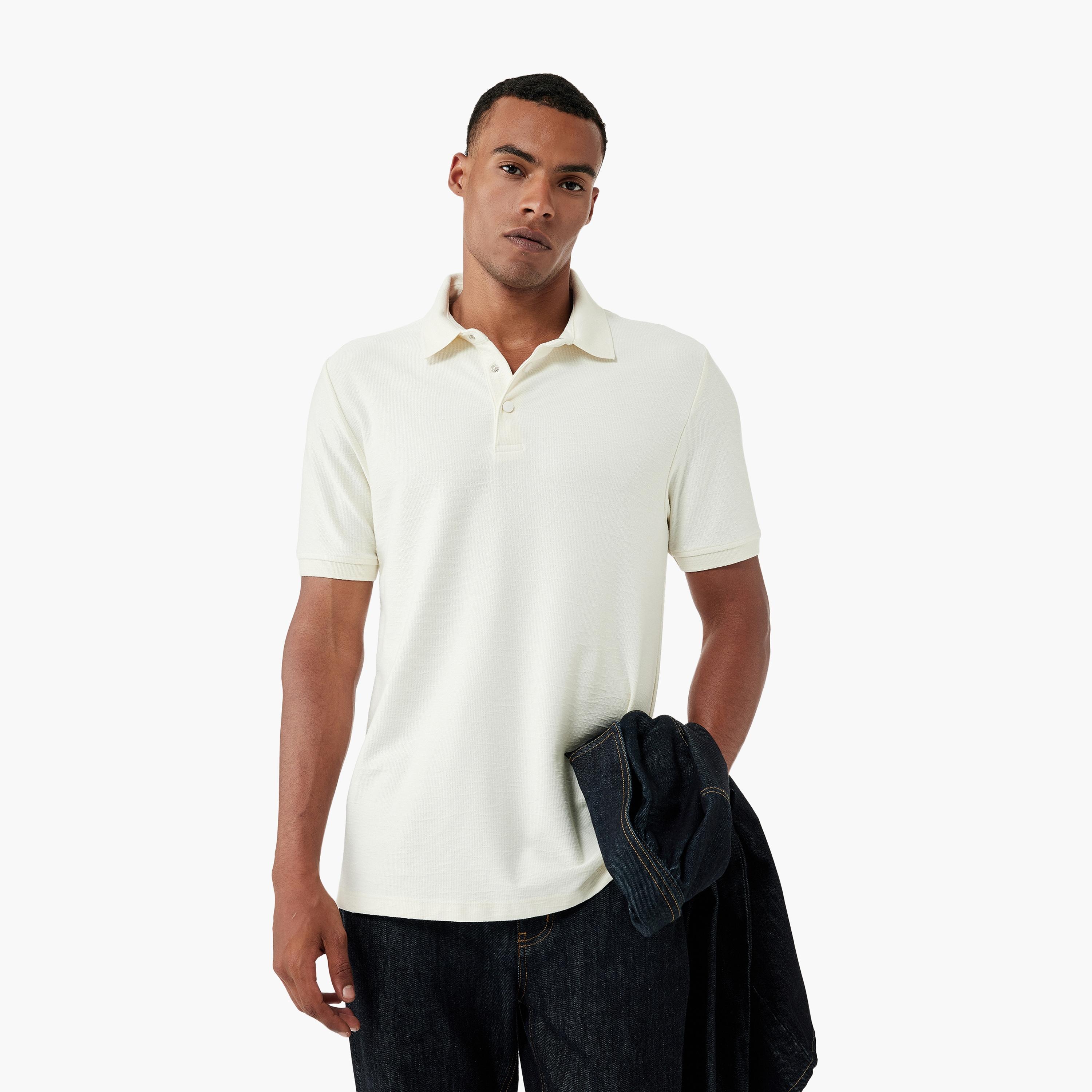 KOTON Plain Collared Short Sleeves Men's Polo T-Shirt-men-clothing-tshirtsandpolos-polos-image-1