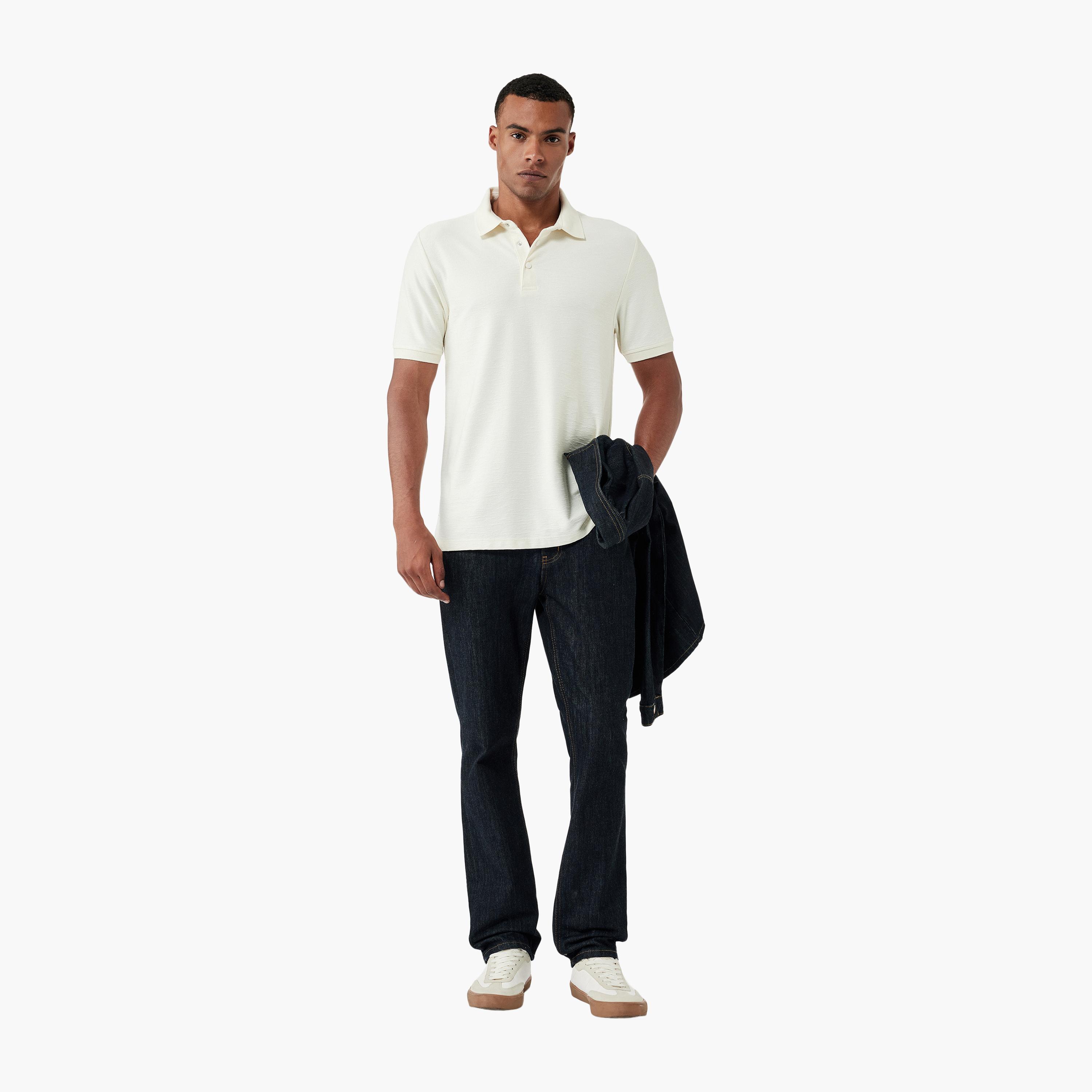 KOTON Plain Collared Short Sleeves Men's Polo T-Shirt-men-clothing-tshirtsandpolos-polos-image-2