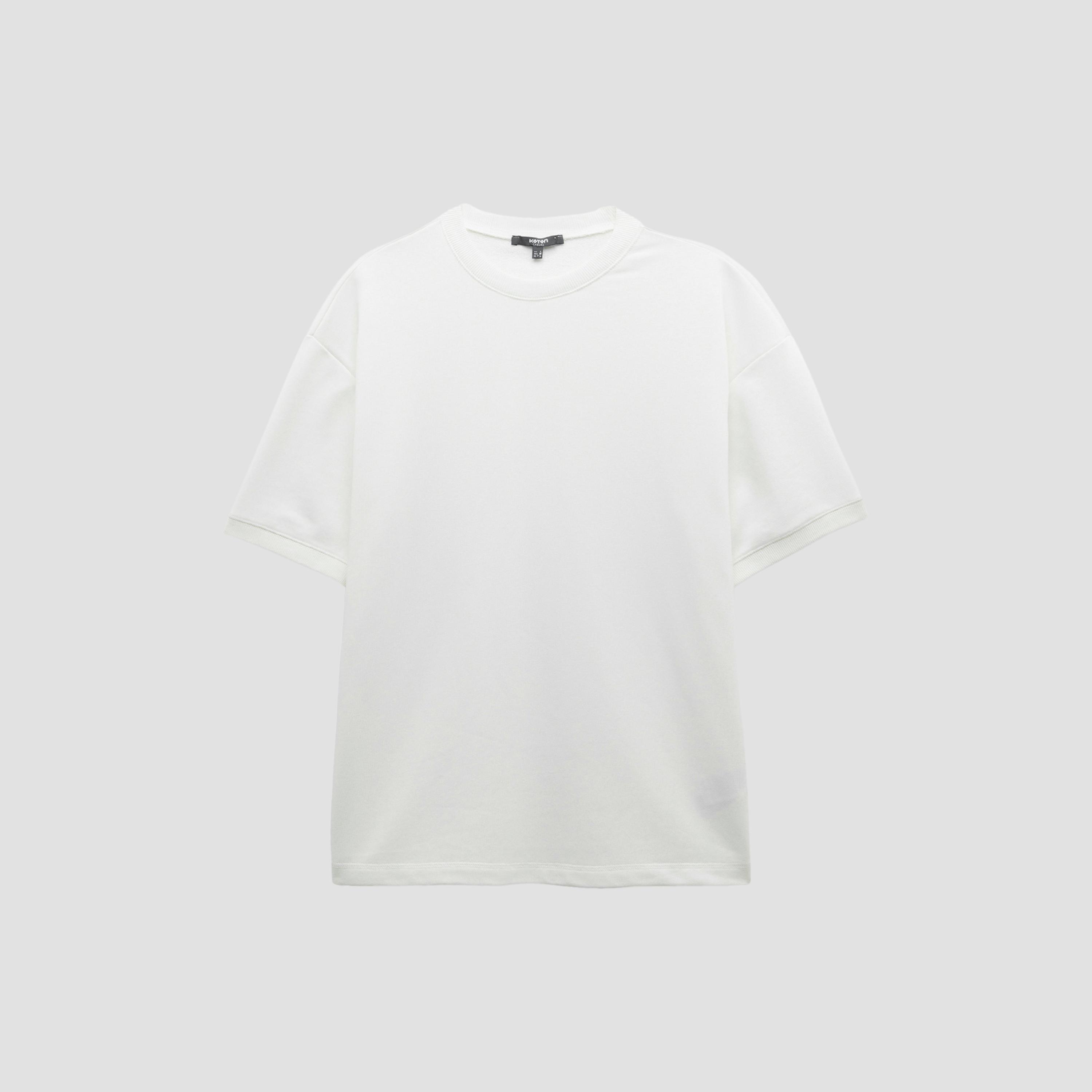 KOTON Plain Crew Neck Short Sleeves Men's T-Shirt-men-clothing-tshirtsandpolos-tshirts-image-4