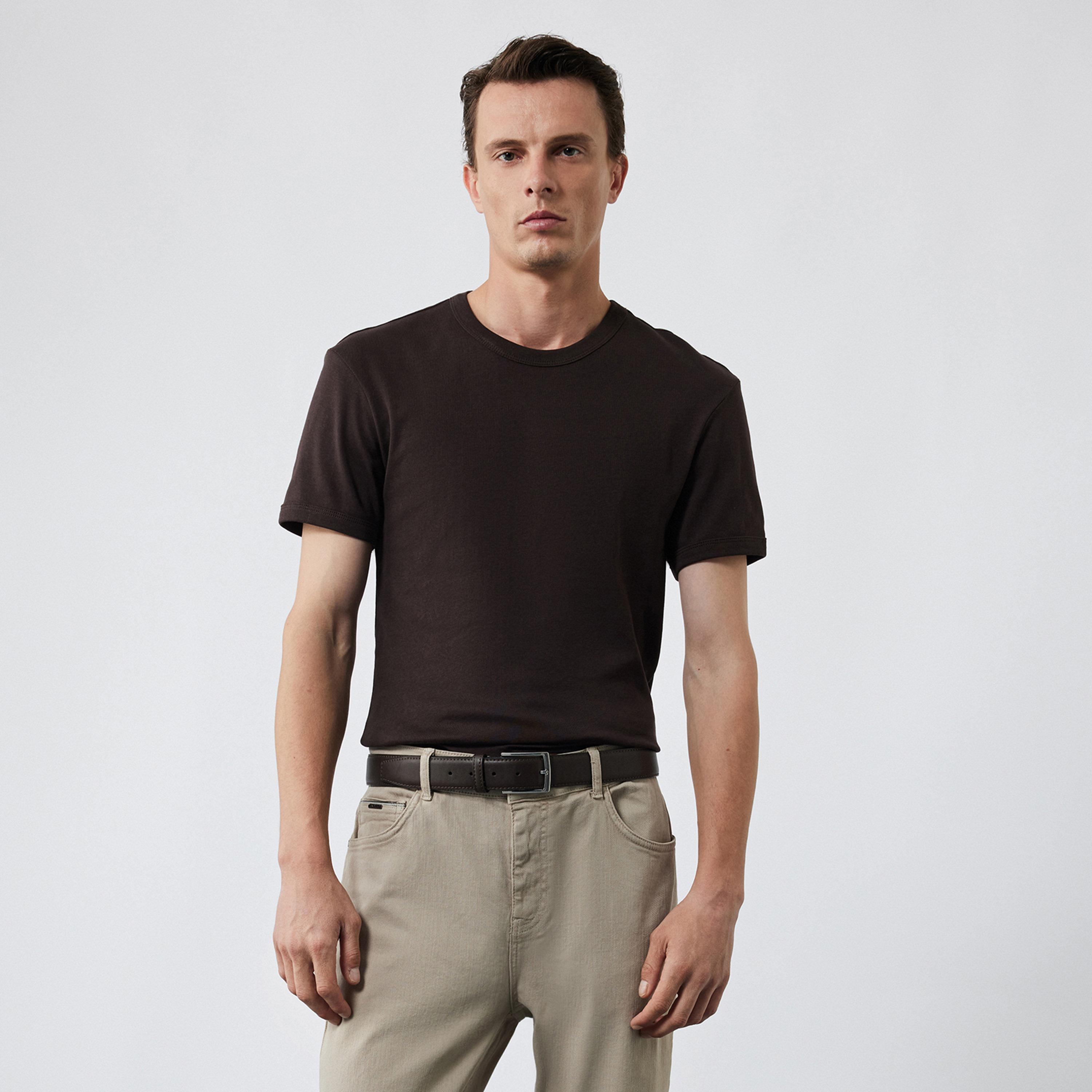KOTON Plain Crew Neck Short Sleeves Men's T-Shirt-men-clothing-tshirtsandpolos-tshirts-image-1