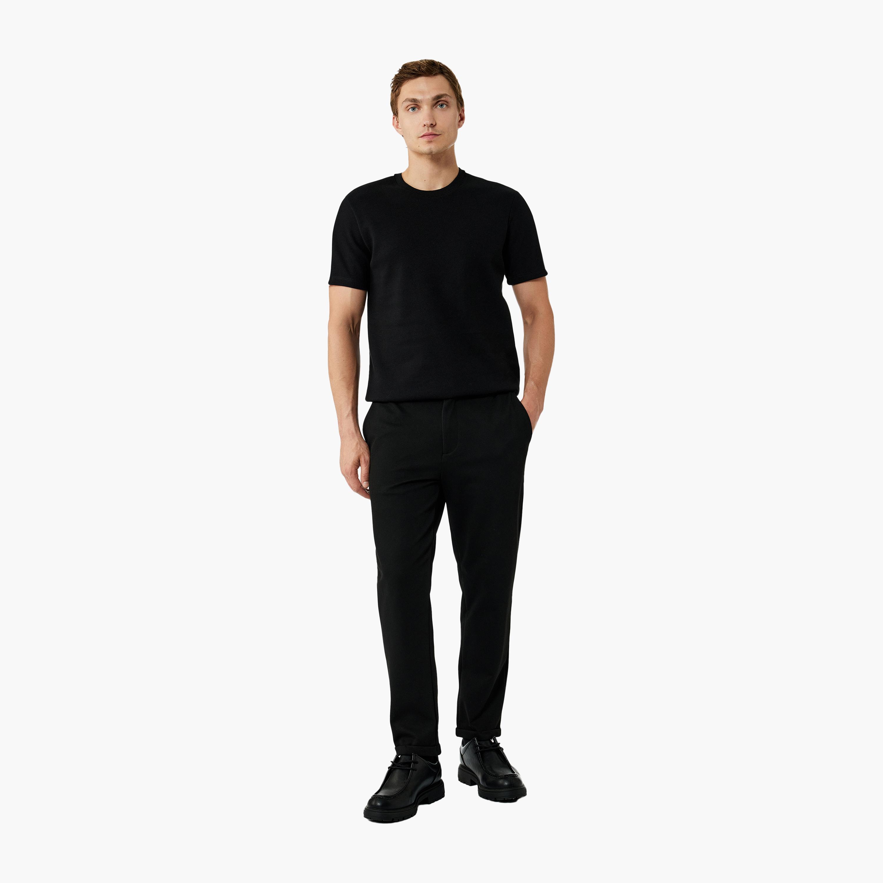 KOTON Color-Blocked Crew Neck Short Sleeves Men's T-Shirt-men-clothing-tshirtsandpolos-tshirts-image-2