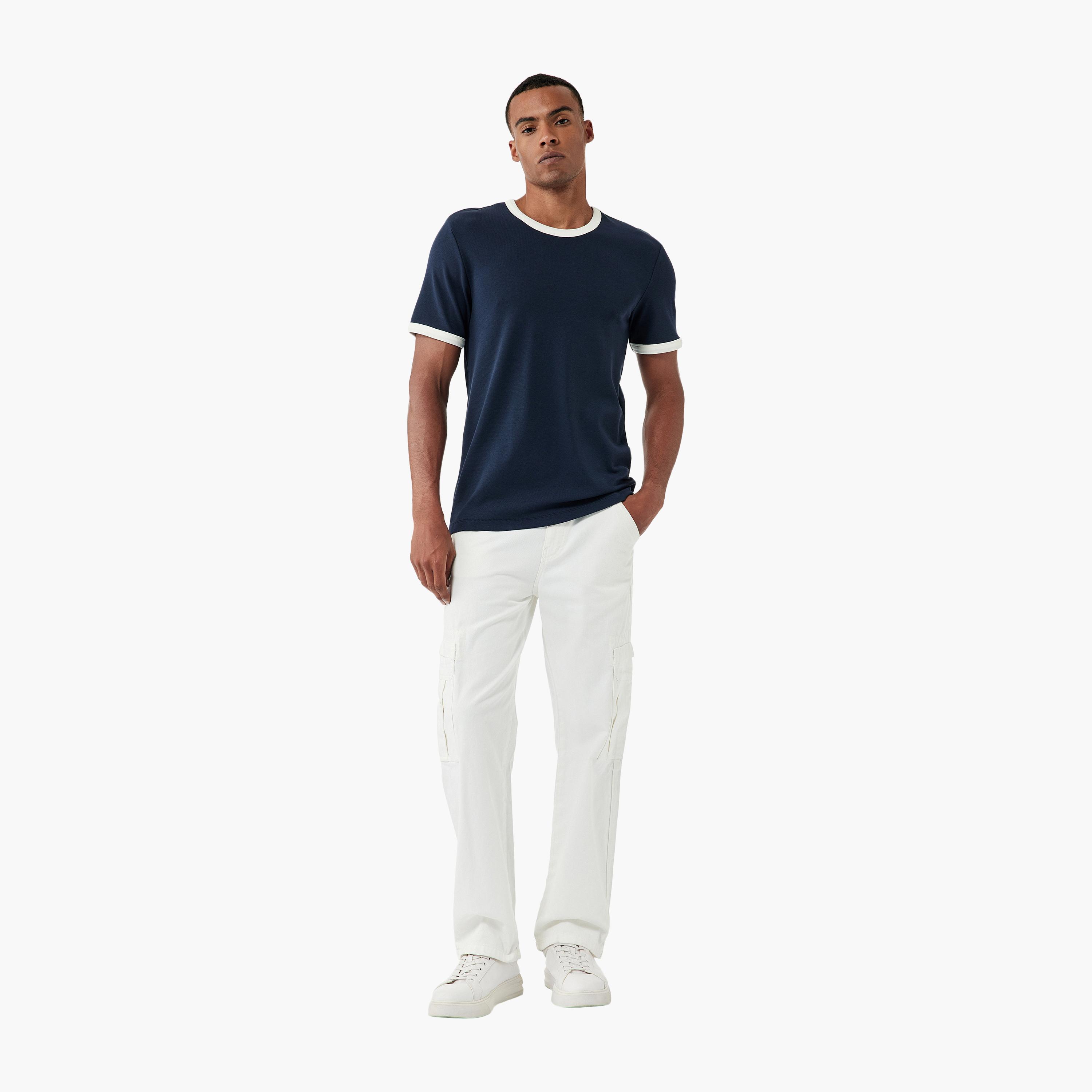 KOTON Plain Crew Neck Short Sleeves Men's T-Shirt-men-clothing-tshirtsandpolos-tshirts-image-2