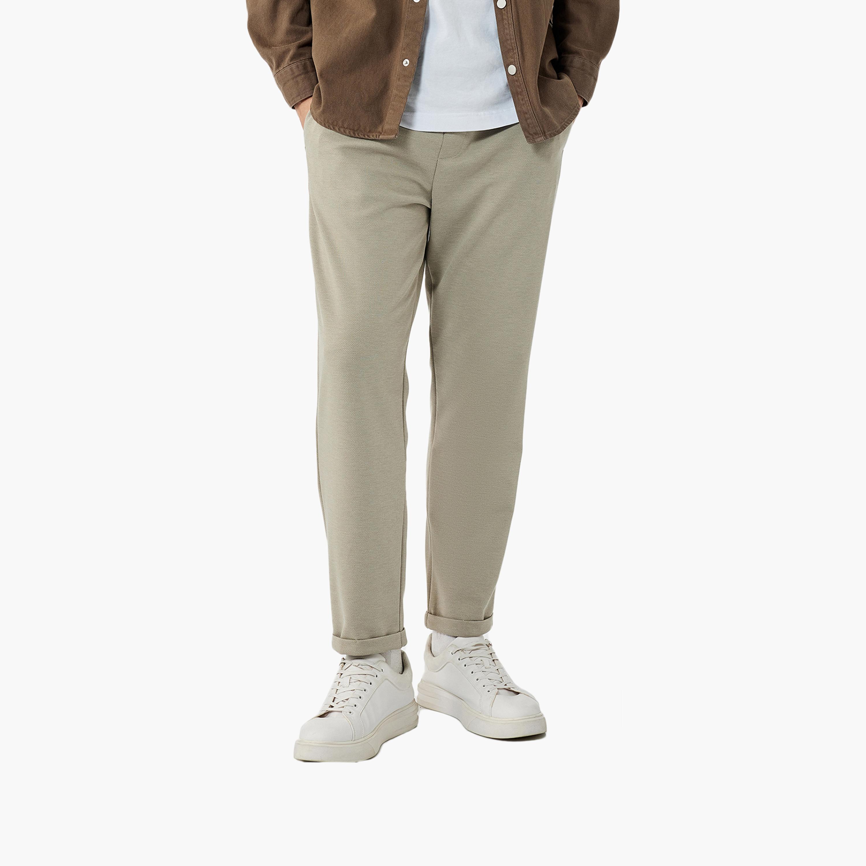 KOTON Straight Fit Mid-Rise Drawstring Waist Men's Track Pants-men-clothing-bottoms-trousersandchinos-trousers-image-1