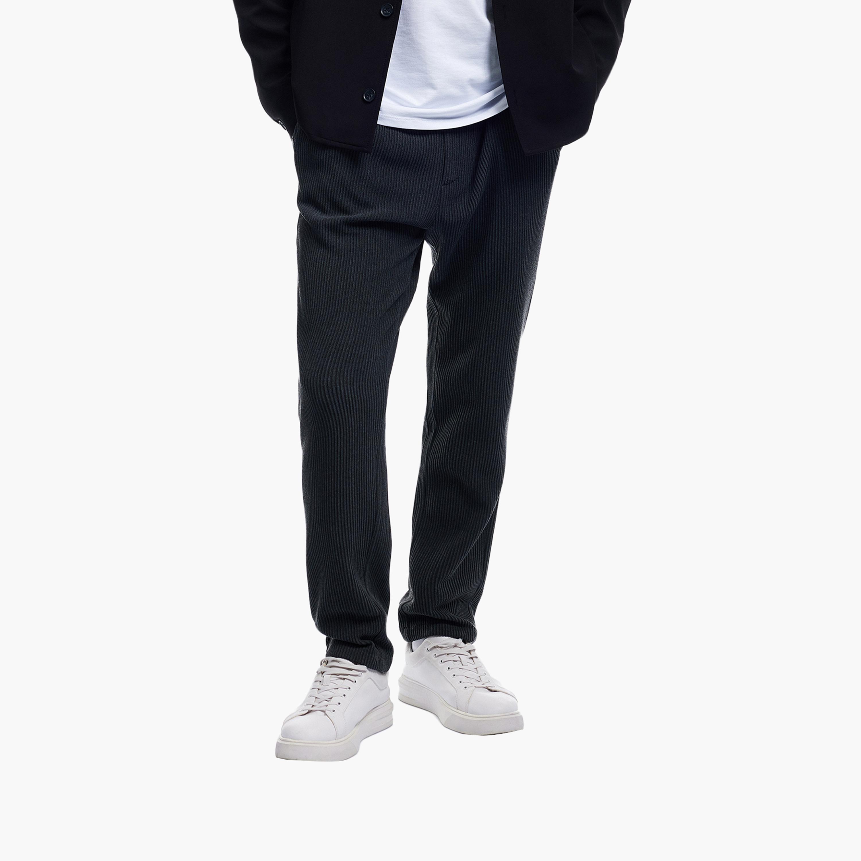 KOTON Straight Fit Mid-Rise Zip Fly Men's Corduroy Trousers-men-clothing-bottoms-trousersandchinos-trousers-image-1