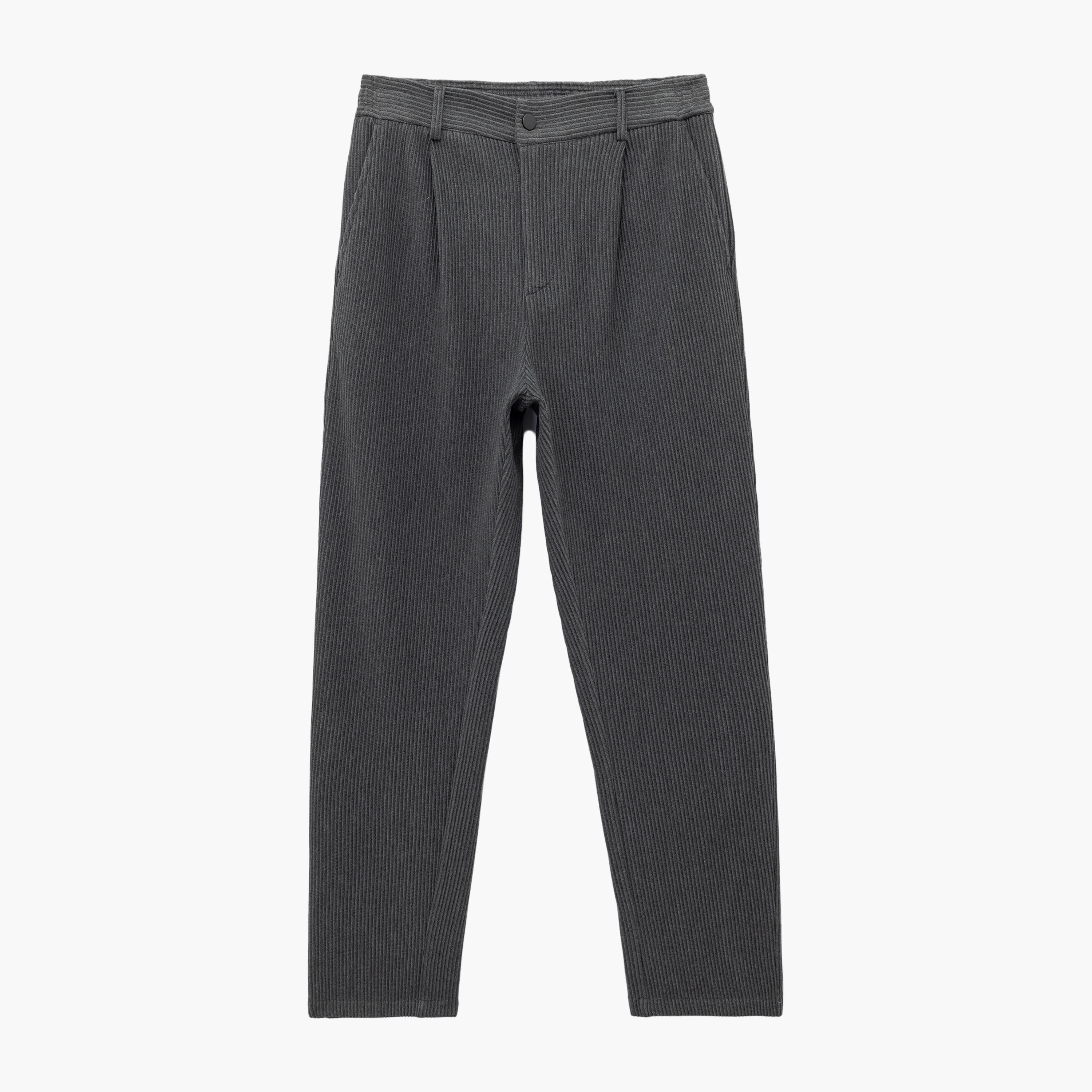 KOTON Straight Fit Mid-Rise Zip Fly Men's Corduroy Trousers-men-clothing-bottoms-trousersandchinos-trousers-image-3
