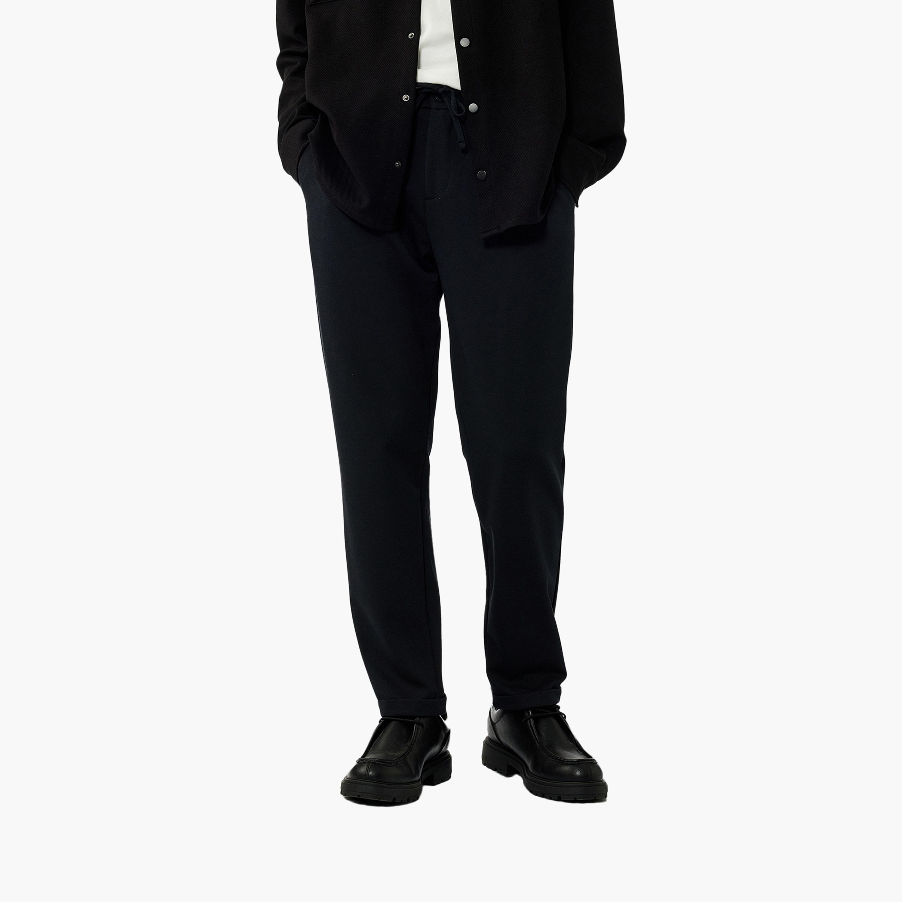 KOTON Slim Fit Mid-Rise Drawstring Waist Men's Track Pants-men-clothing-bottoms-trousersandchinos-trousers-image-1