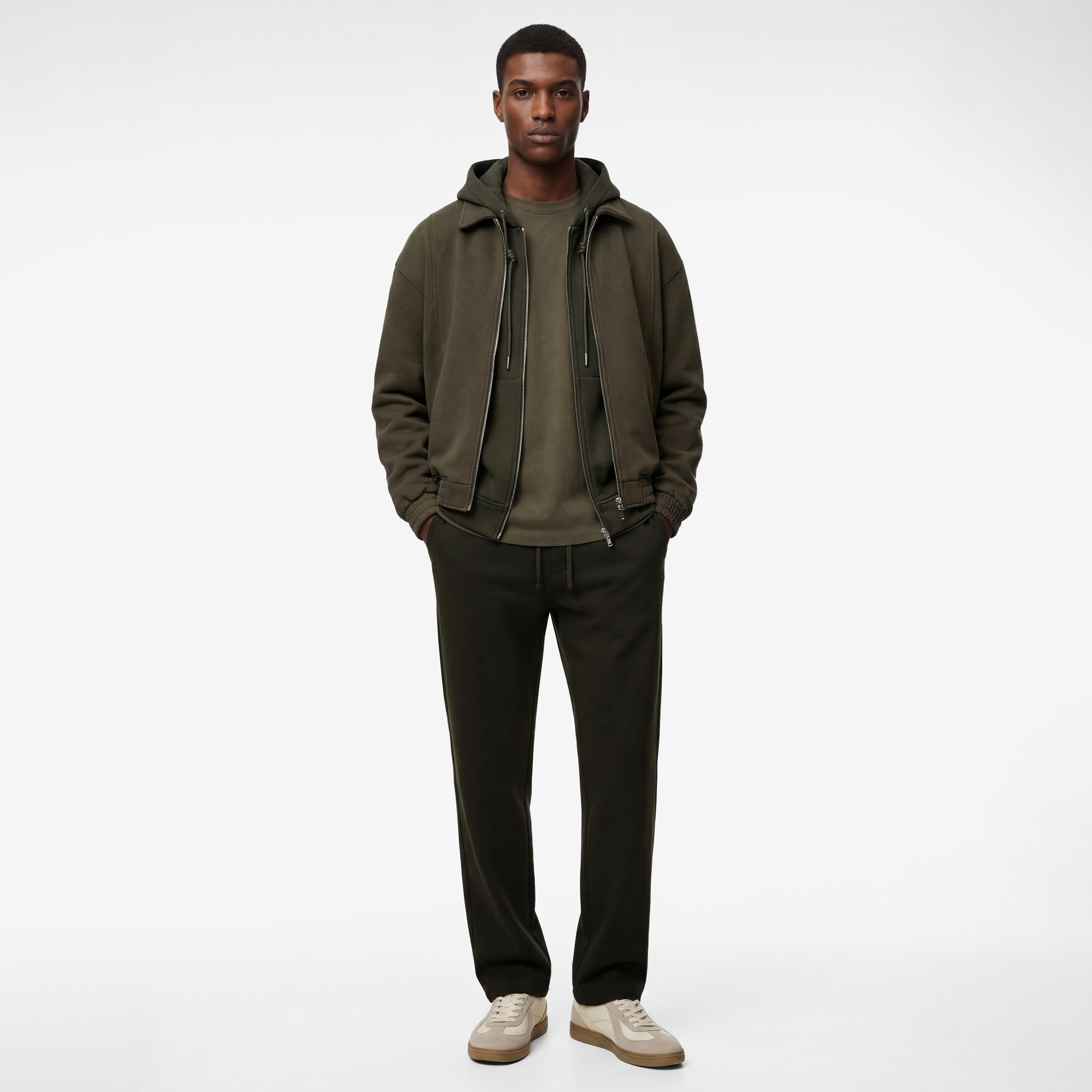 KOTON Regular Fit High-Rise Drawstring Waist Men's Trousers-men-clothing-trousersandchinos-trousers-image-2