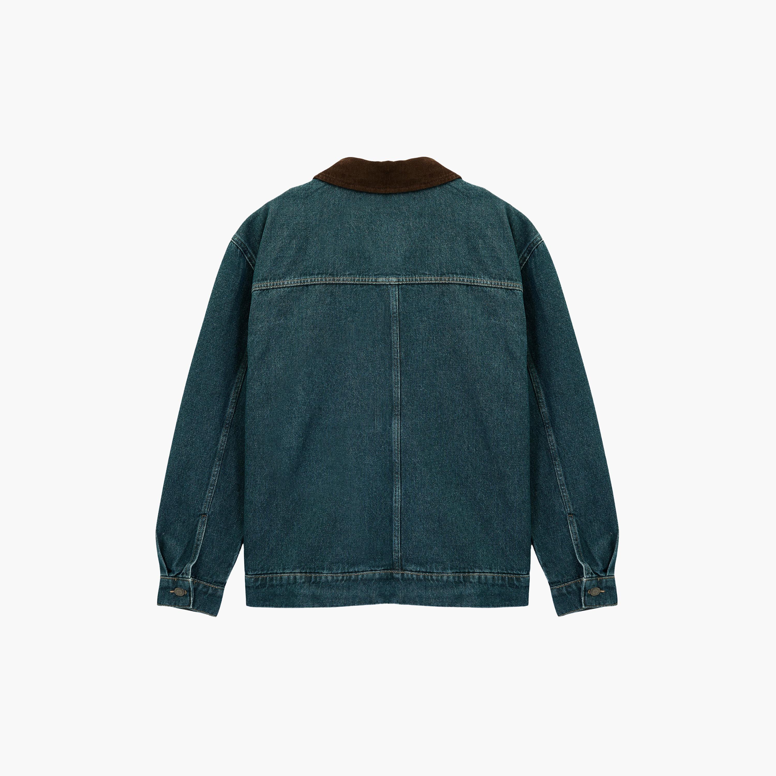 KOTON Plain Collared Long Sleeves Men's Denim Jacket-men-clothing-jacketsandblazers-jackets-image-7