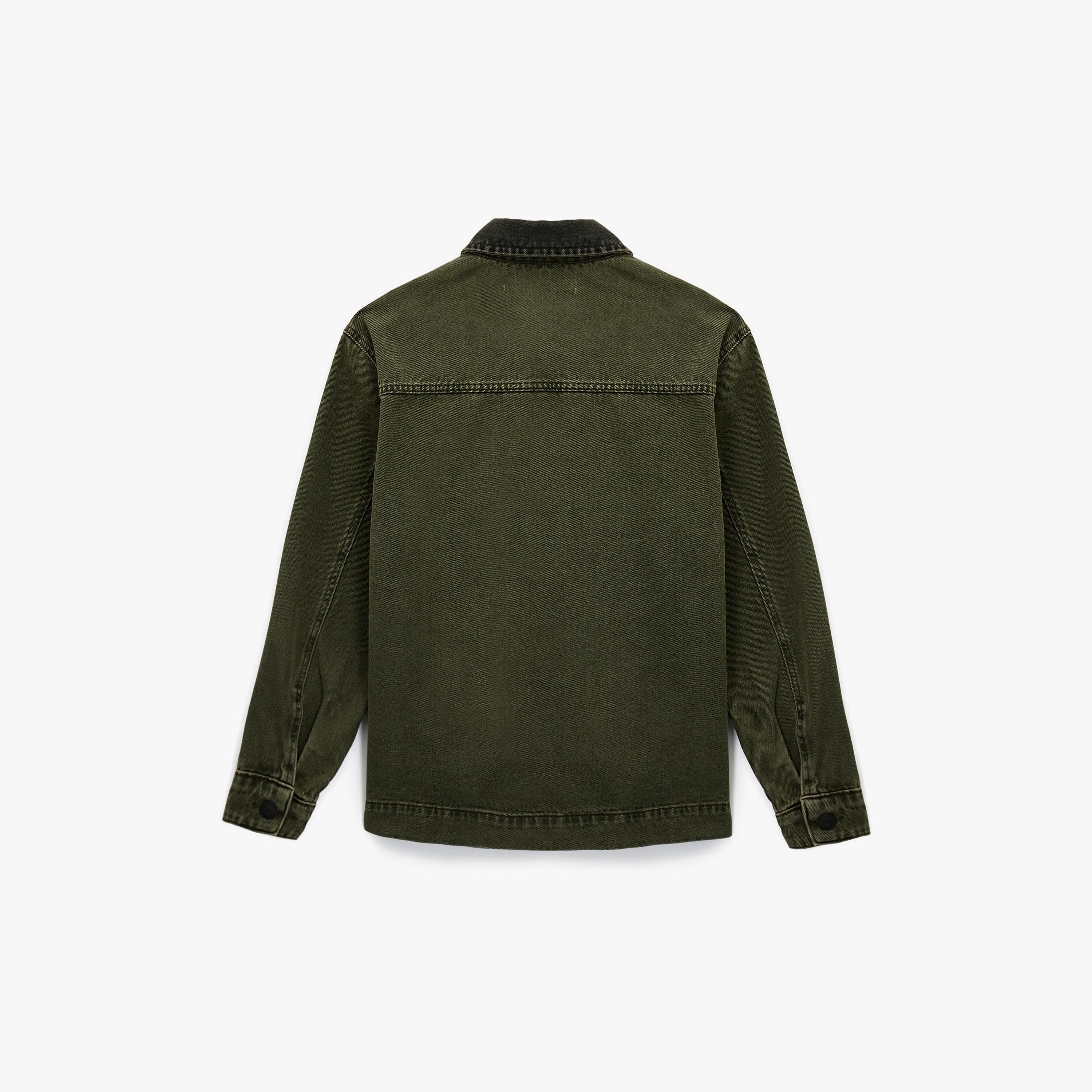 KOTON Plain Collared Long Sleeves Men's Denim Jacket-men-clothing-jacketsandblazers-jackets-image-5
