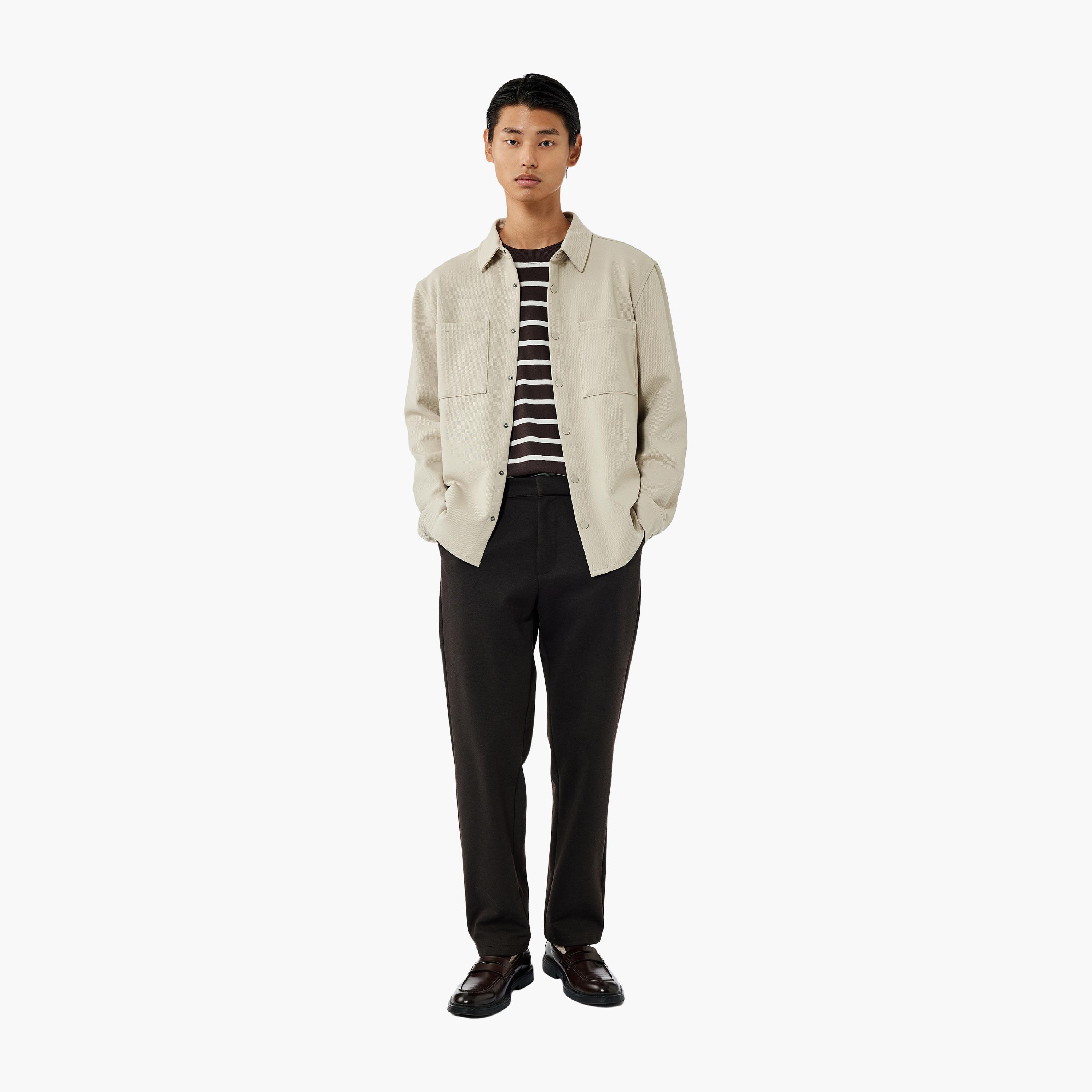 KOTON Regular Fit Plain Collared Long Sleeves Men's Shirt-men-clothing-shirts-image-2