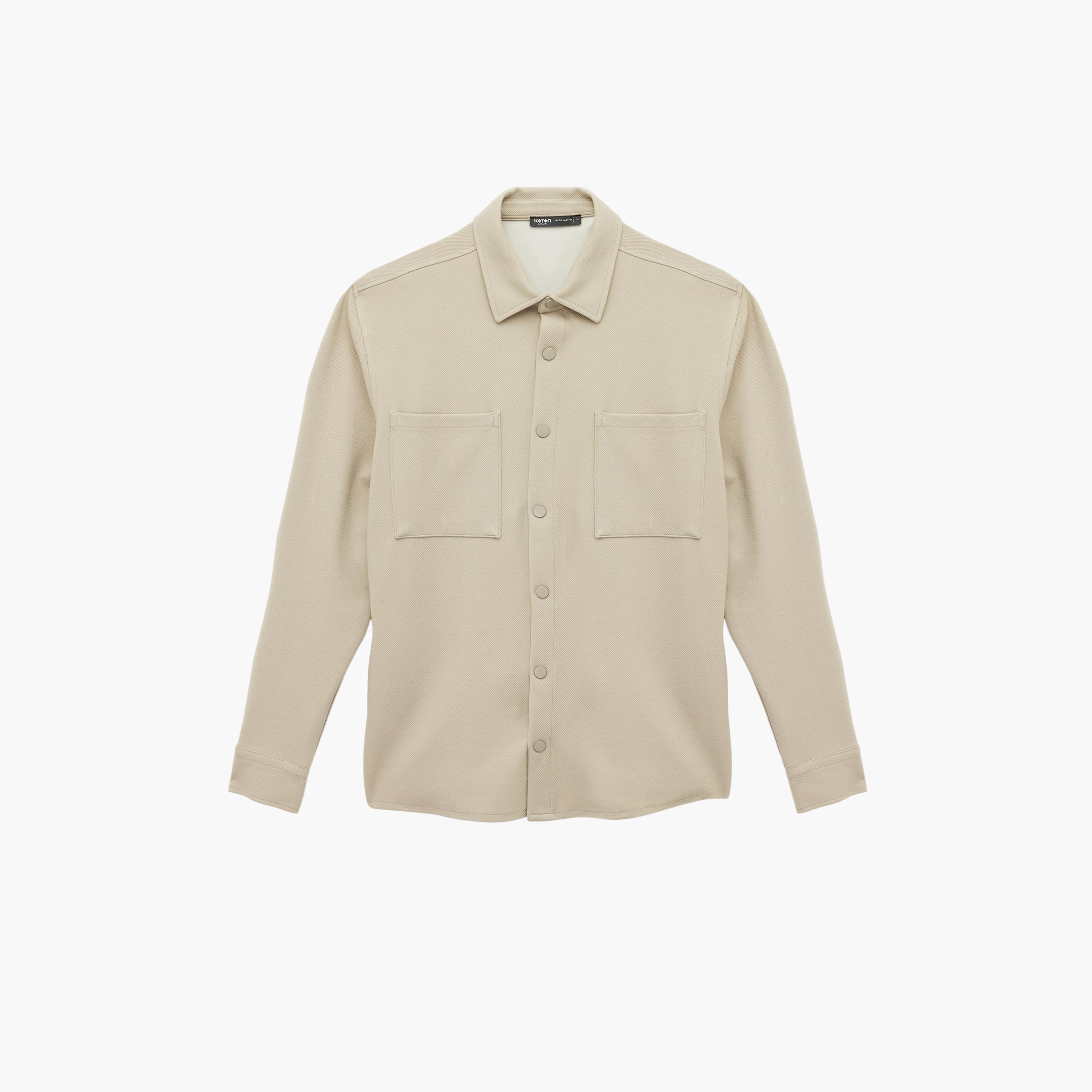 KOTON Regular Fit Plain Collared Long Sleeves Men's Shirt-men-clothing-shirts-image-3