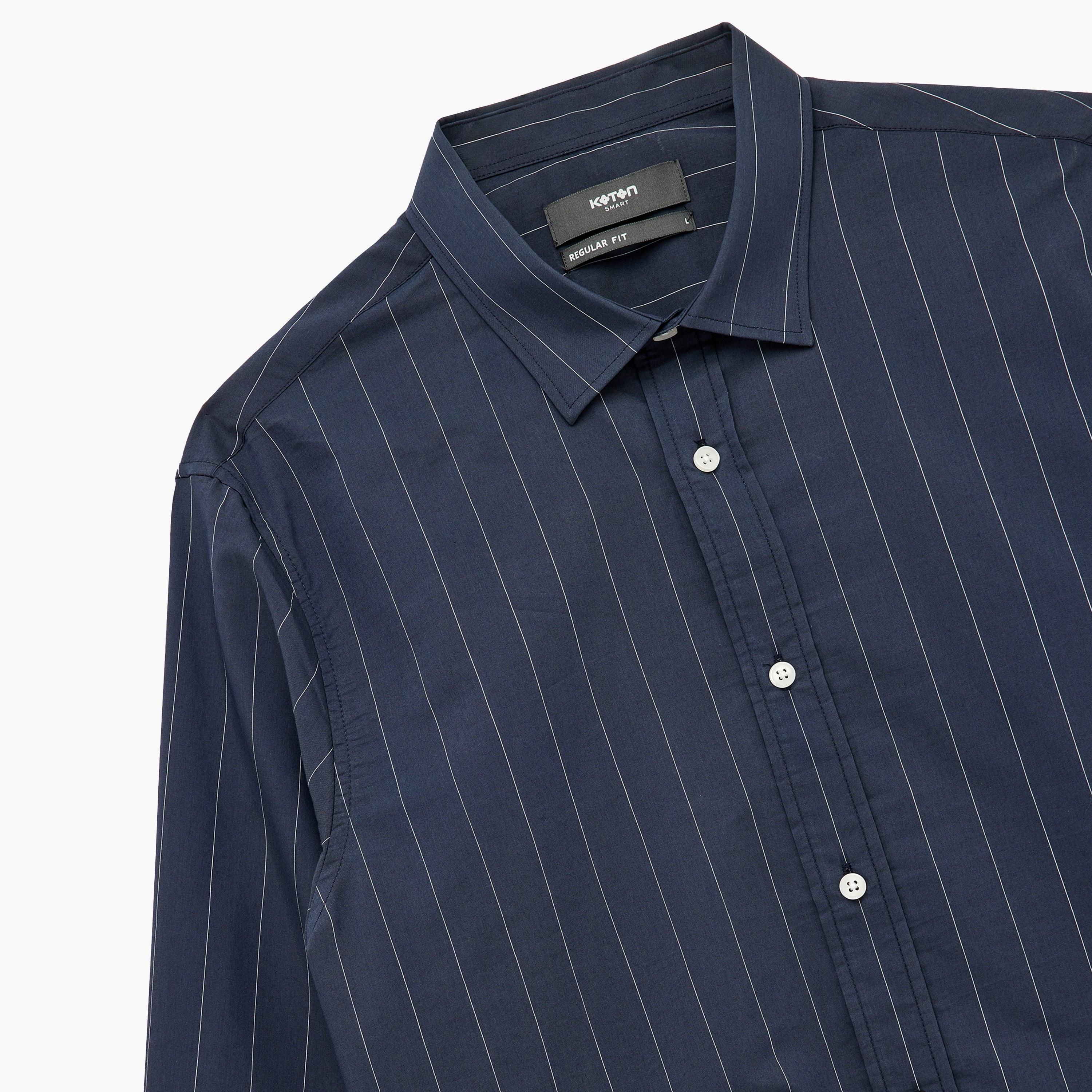 قميص رجالي مخطط بقصة عادية وياقة مفرودة وأكمام طويلة من كوتون-men-clothing-shirts-image-8