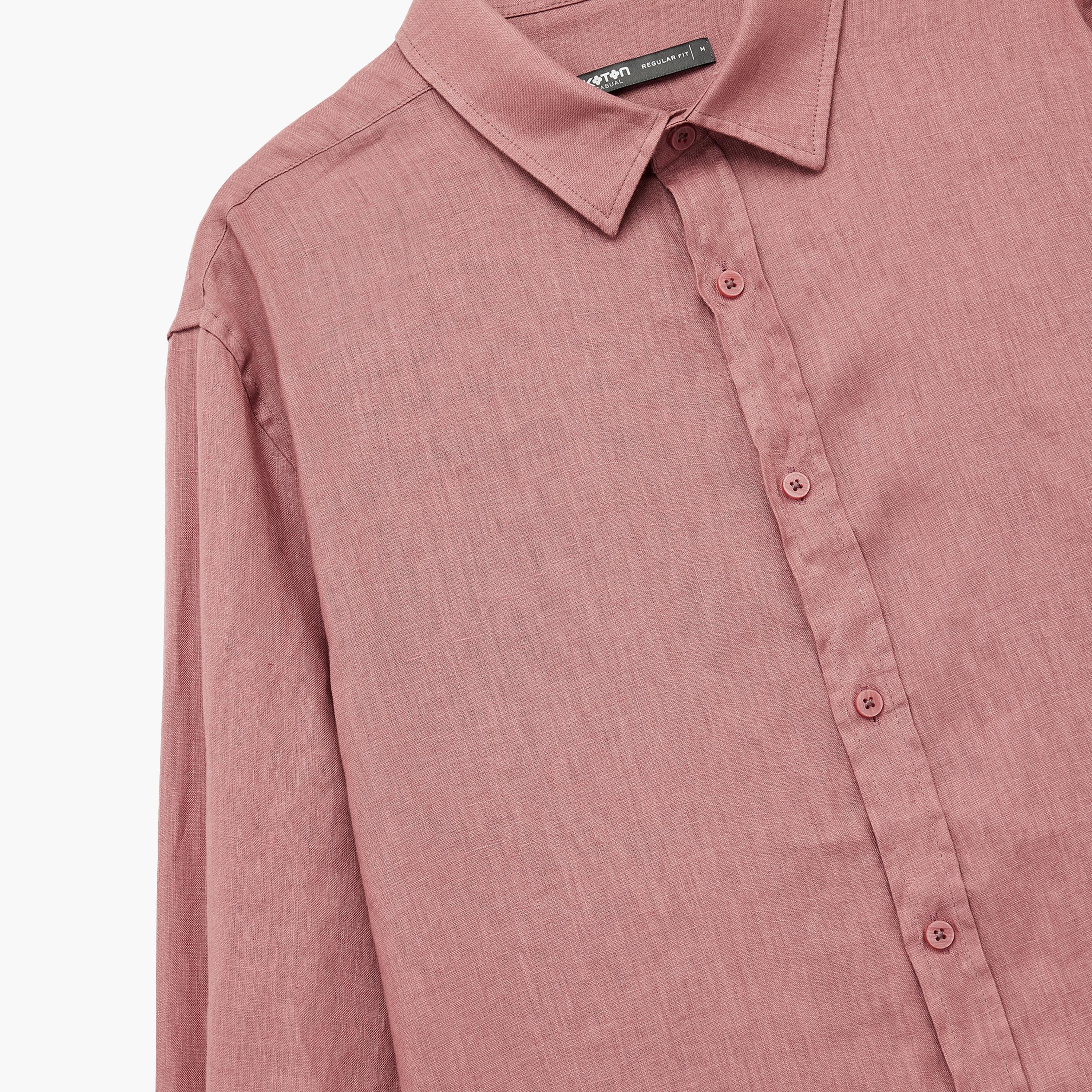KOTON Regular Fit Plain Spread Collar Long Sleeves Men's Shirt-men-clothing-shirts-image-8