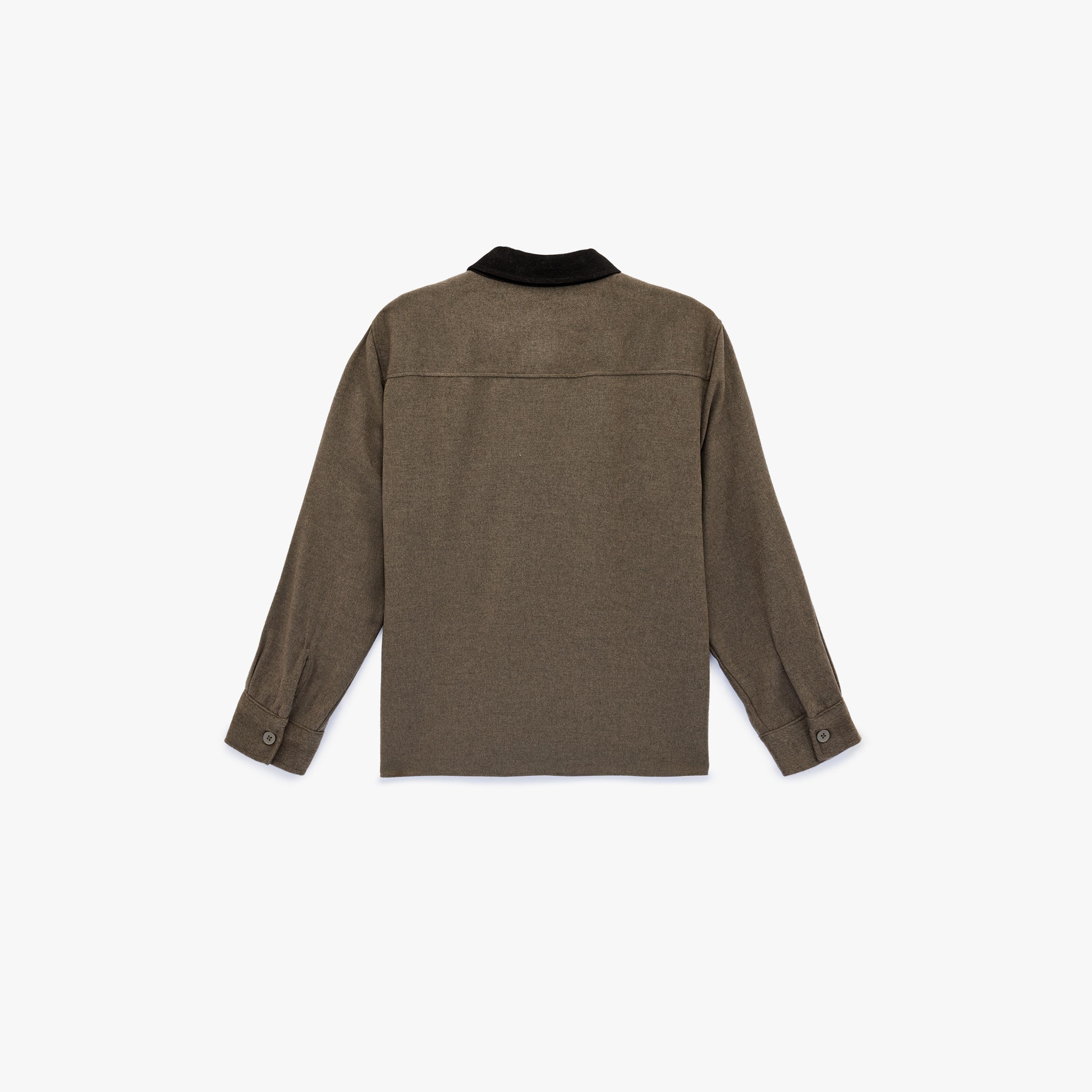 KOTON Regular Fit Plain Contrast Collared Long Sleeves Men's Shirt-men-clothing-shirts-image-4