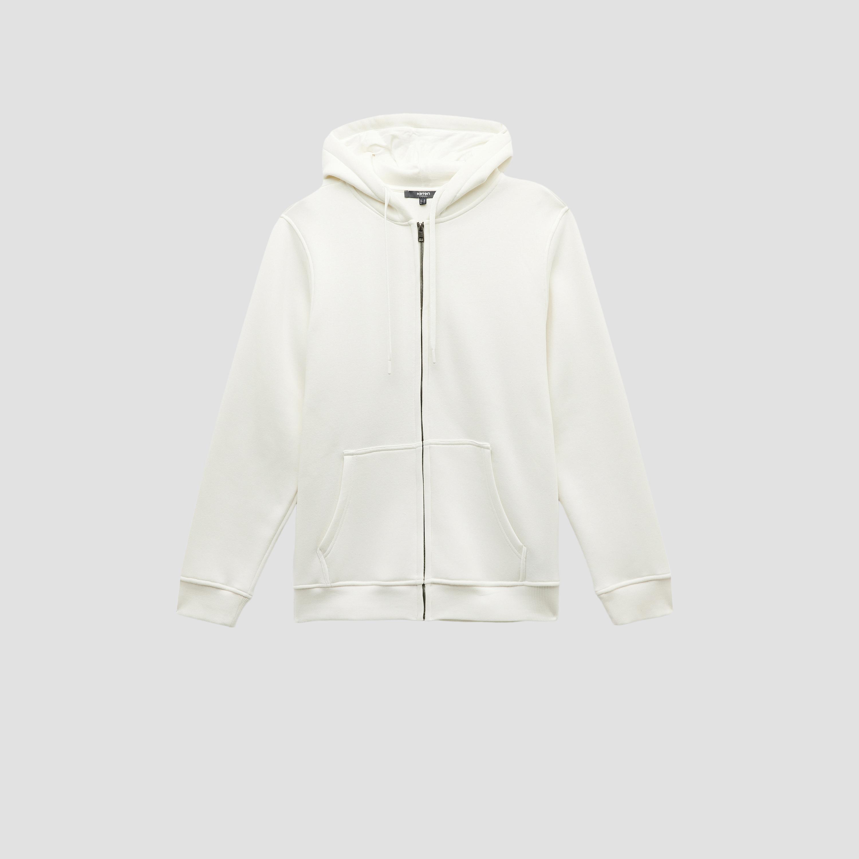 KOTON Plain Hooded Neck Long Sleeves Men's Zip Through Sweatshirt-men-winterwear-hoodiesandsweatshirts-image-4