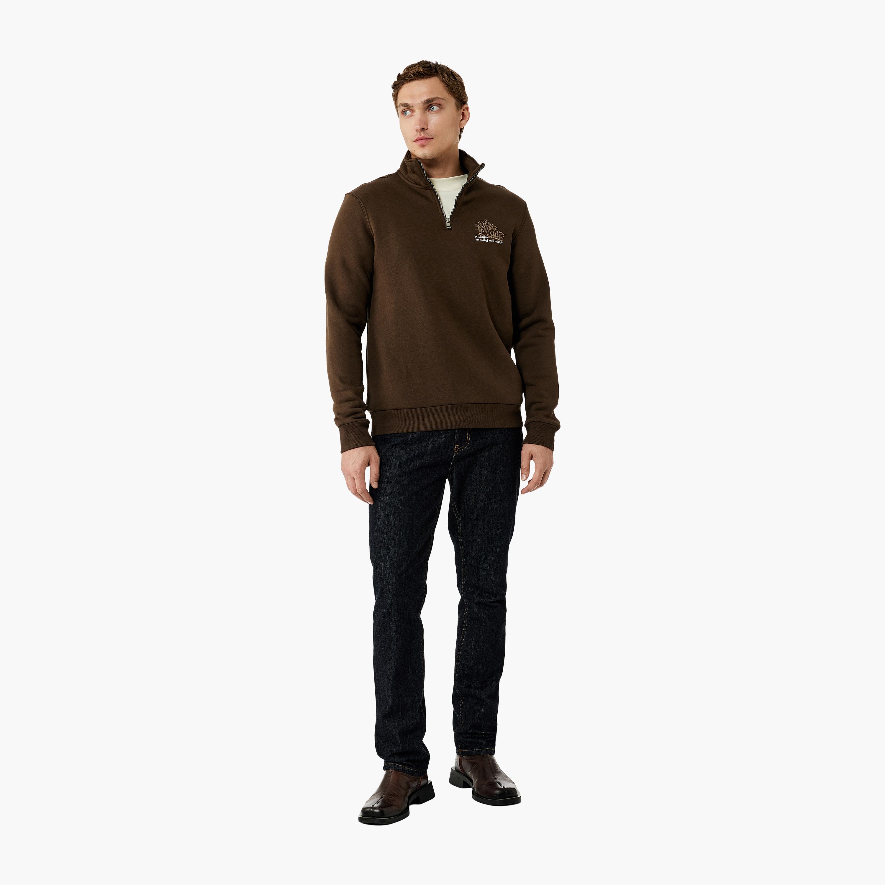 KOTON Plain Hooded Neck Long Sleeves Men's Sweatshirt-men-winterwear-hoodiesandsweatshirts-image-2
