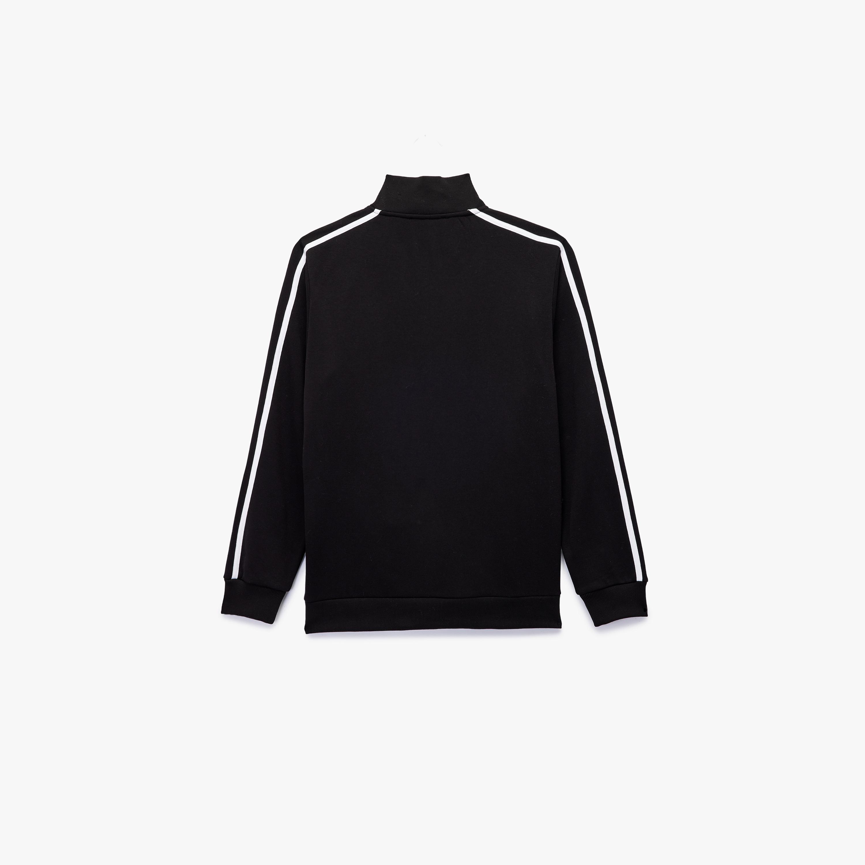 KOTON Contrast Striped High Neck Long Sleeves Men's Zip Through Sweatshirt-men-winterwear-hoodiesandsweatshirts-image-4