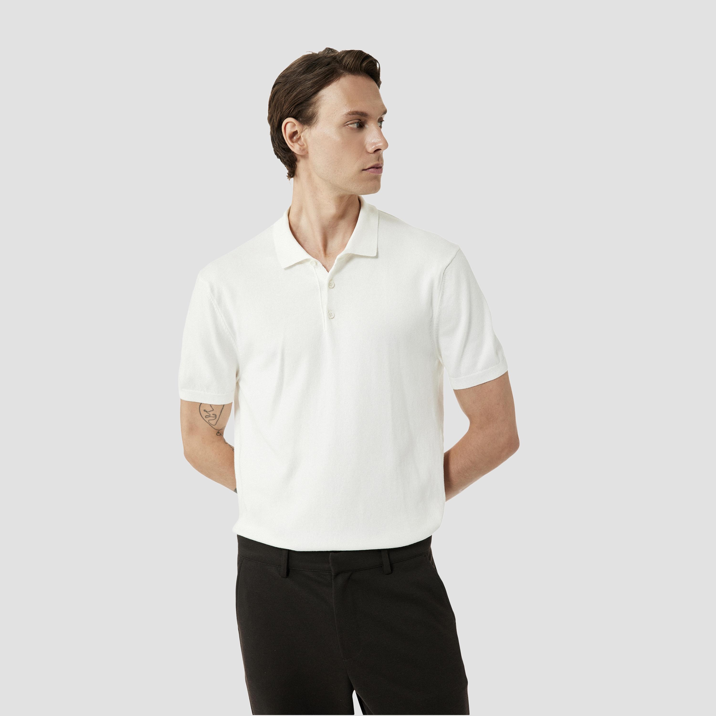 KOTON Plain Collared Short Sleeves Men's Polo T-Shirt-men-clothing-tshirtsandpolos-polos-image-2