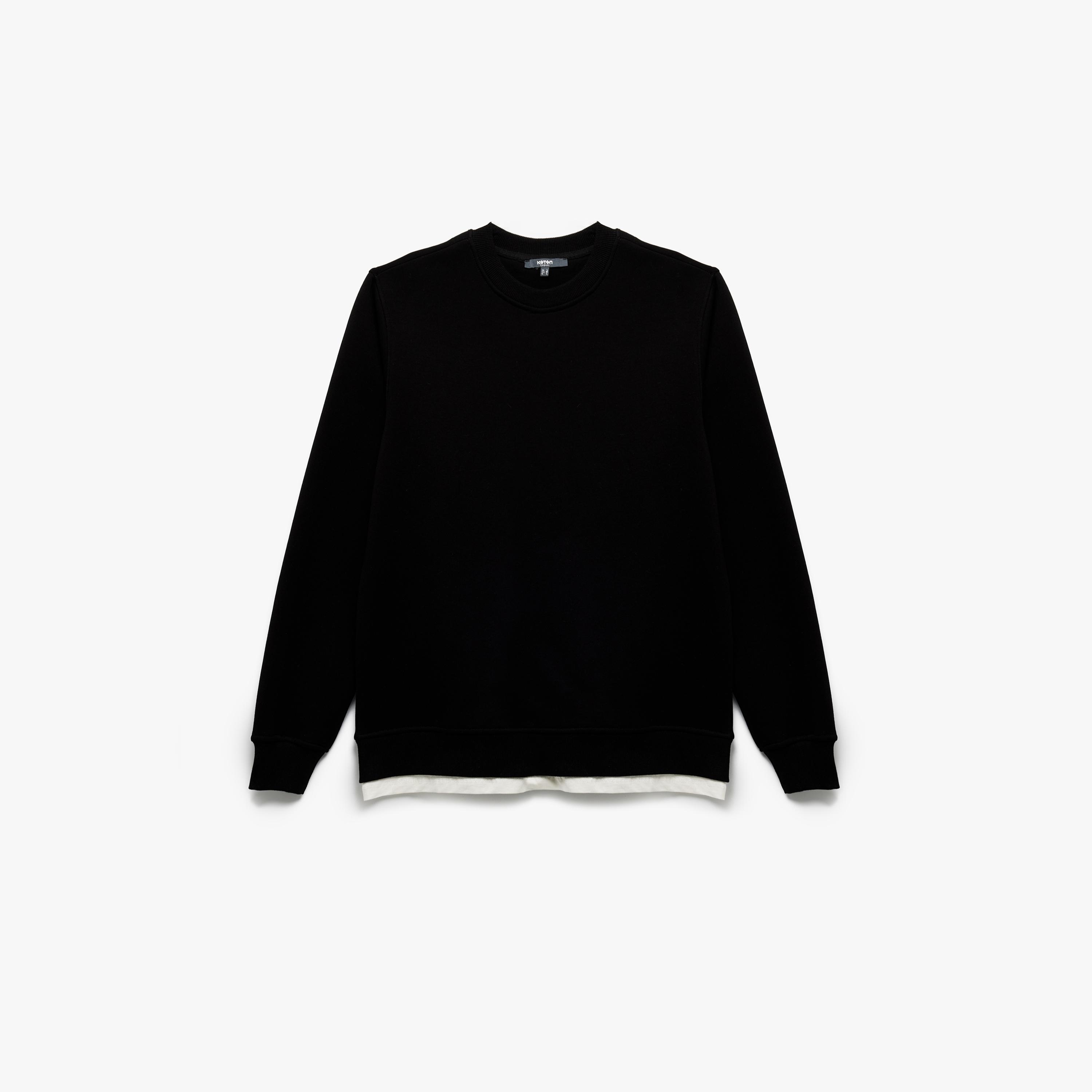 KOTON Plain Round Neck Long Sleeves Men's Sweatshirt-men-winterwear-hoodiesandsweatshirts-image-3